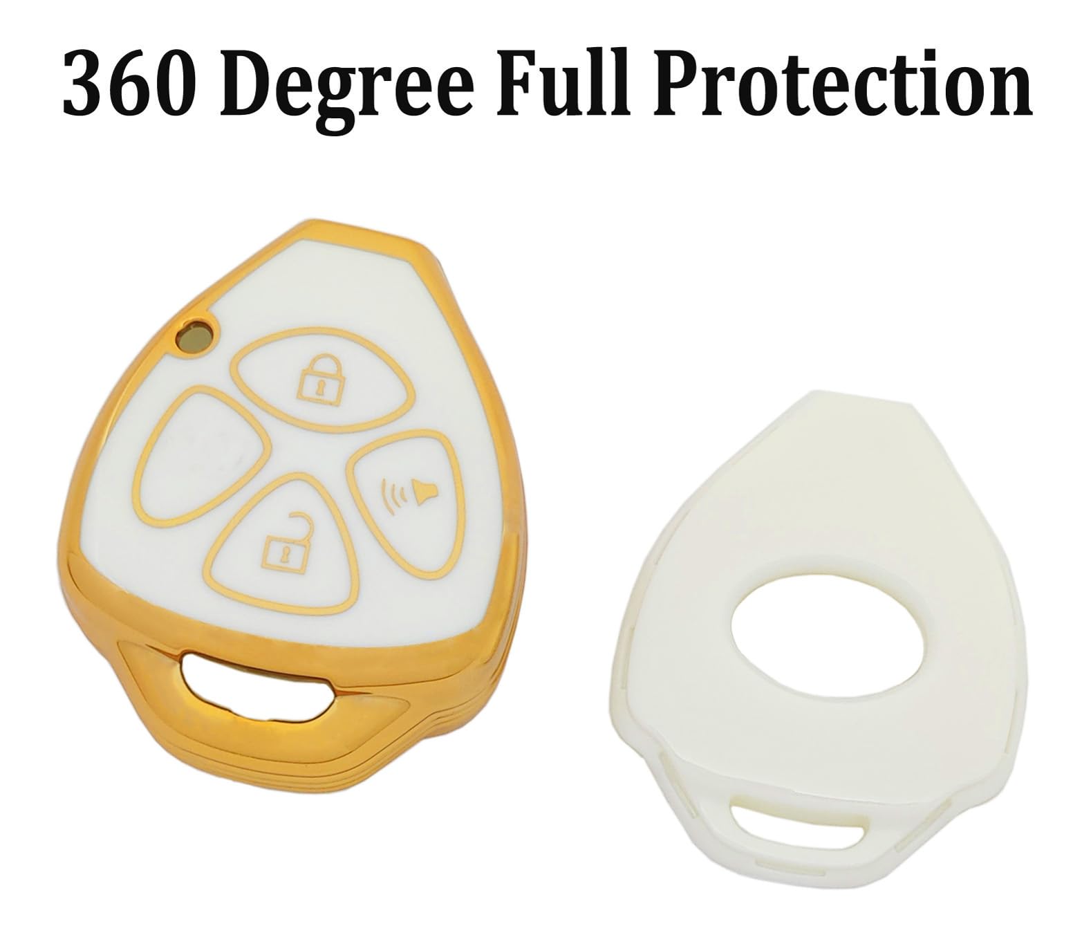 Arruweer Key Fob Cover Fit For Toyota 2008-2013 Avalon / 2007-2011 Camry / 2008-2013 Corolla / 2009-2014 Venza Keyless Entry Key