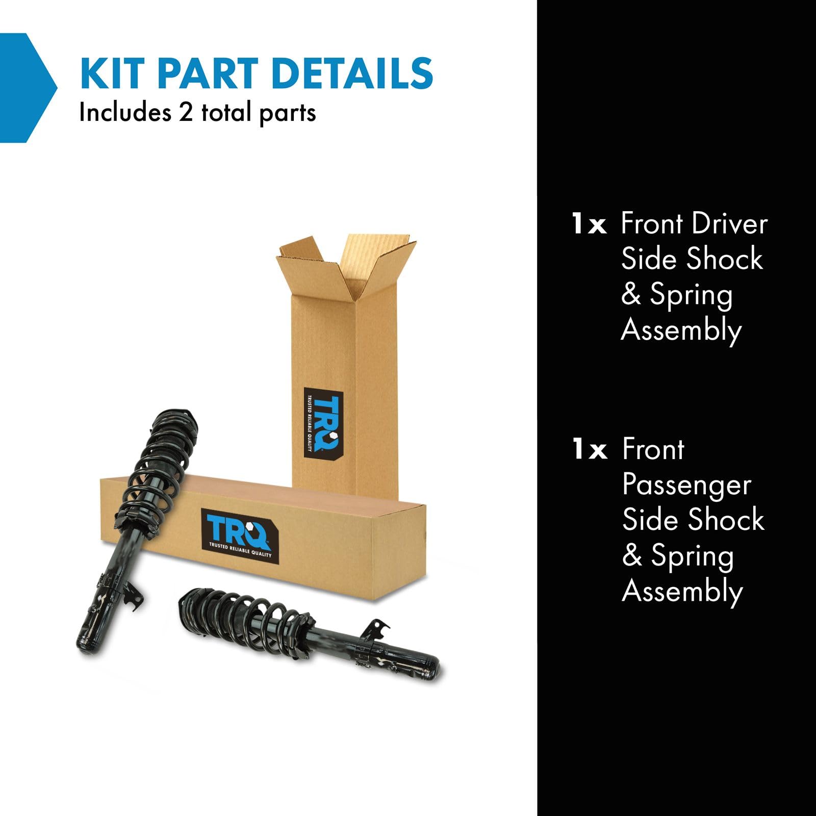 Trq Struts Shock & Spring Front Left & Right Pair Set For Ford Fusion Mercury Milan