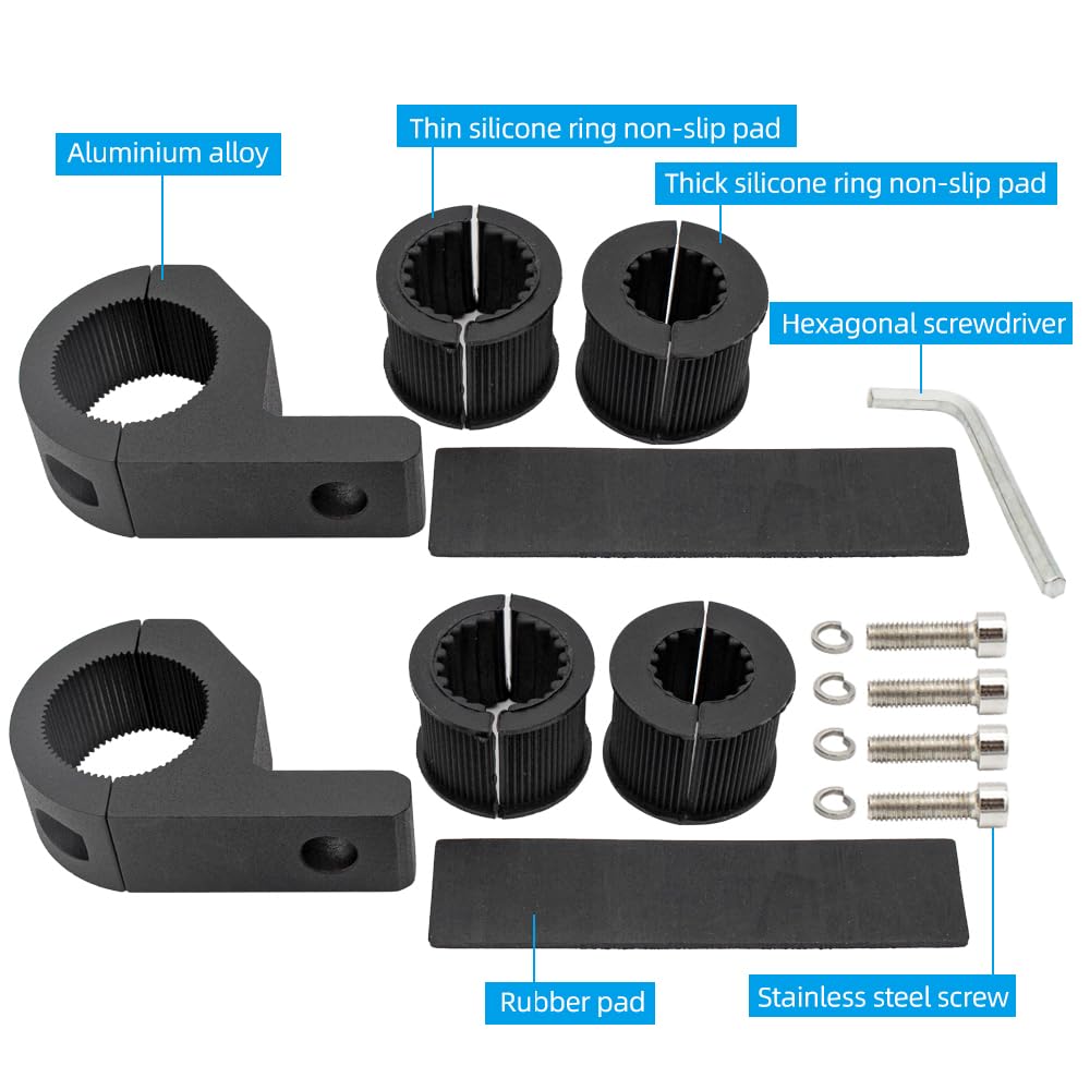 Motorcycle Aluminum Mounting Bracket Kit Tube Clamp 2Pcs 0.75'' 1'' 1.25'' Bullbar Roof Rack Roll Cage Horizontal Bar Clamp Moun