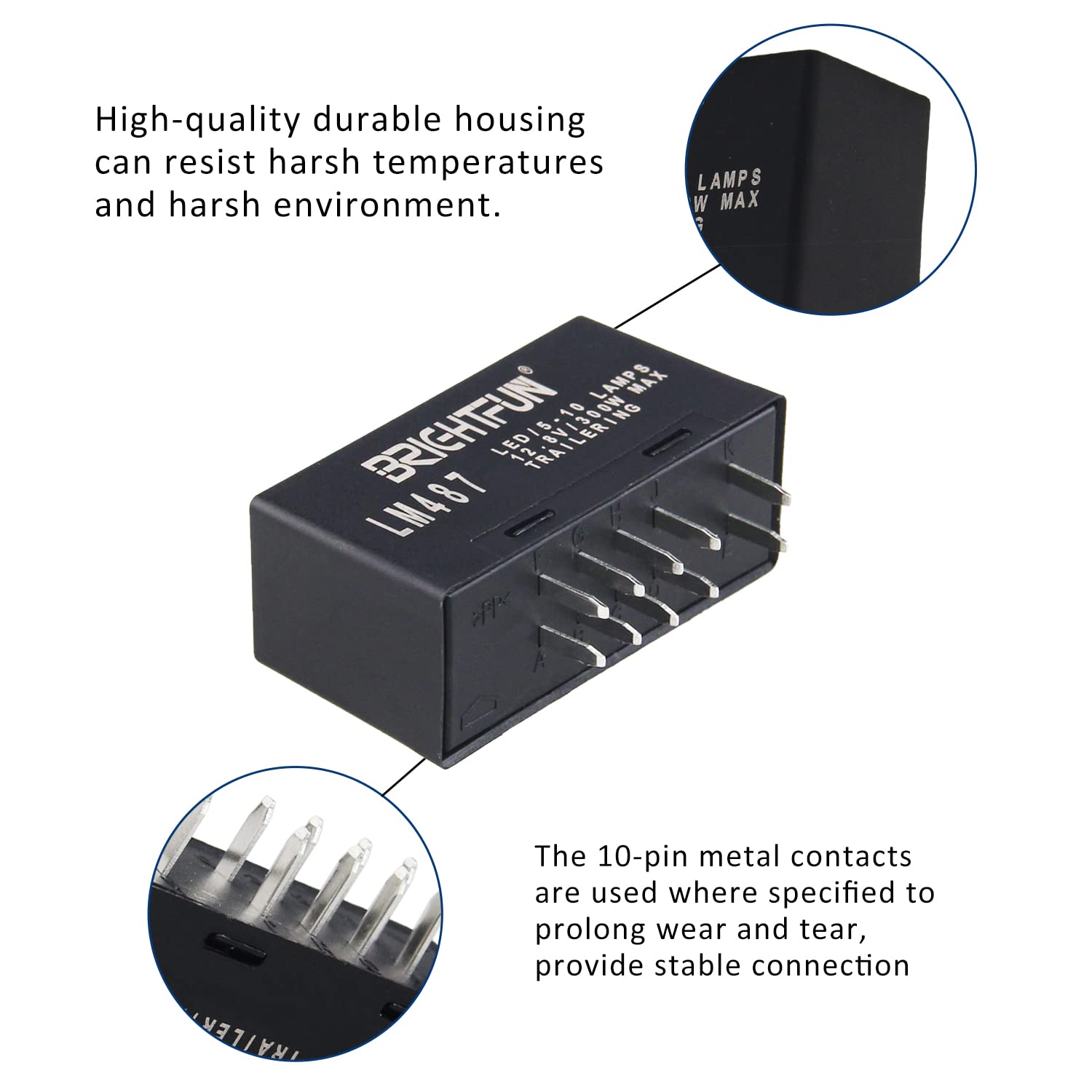 Brightfun 10-Pin Hazard Warning And Turn Signal Led Flasher Relay, Lm487 10383321 For Chevy Tahoe Gmc 2003-2006