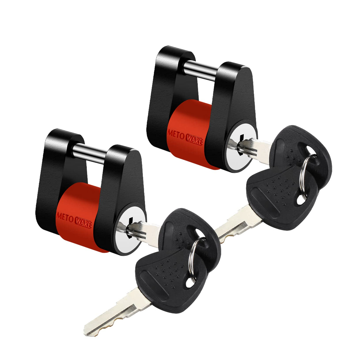 Metoware Keyed Alike Trailer Coupler Lock, 1/4    Dia, 3/4    Span Heavy-Duty Steel Trailer Tongue Lock For Tow Boat Rv Truck Ca