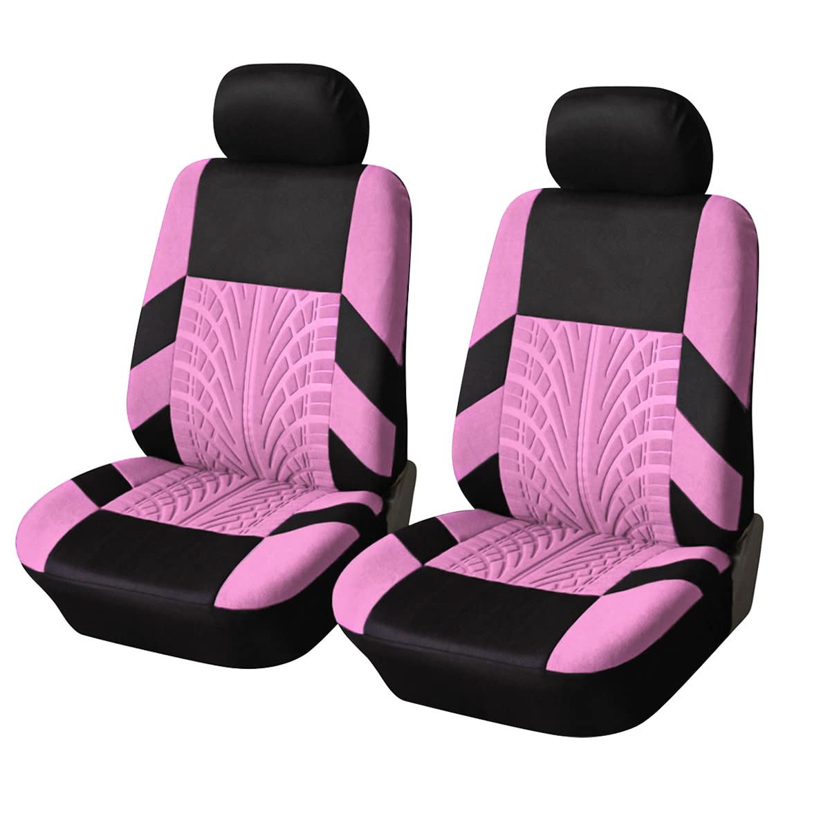 2Pcs Car Seat Covers For Front Seats, Breathable Waterproof Polyester Split Automotive Cushion Cover, Vehicle Seat Protectors Driver Interior Accessories Universal For Most Cars, Suv (Pink/Front)