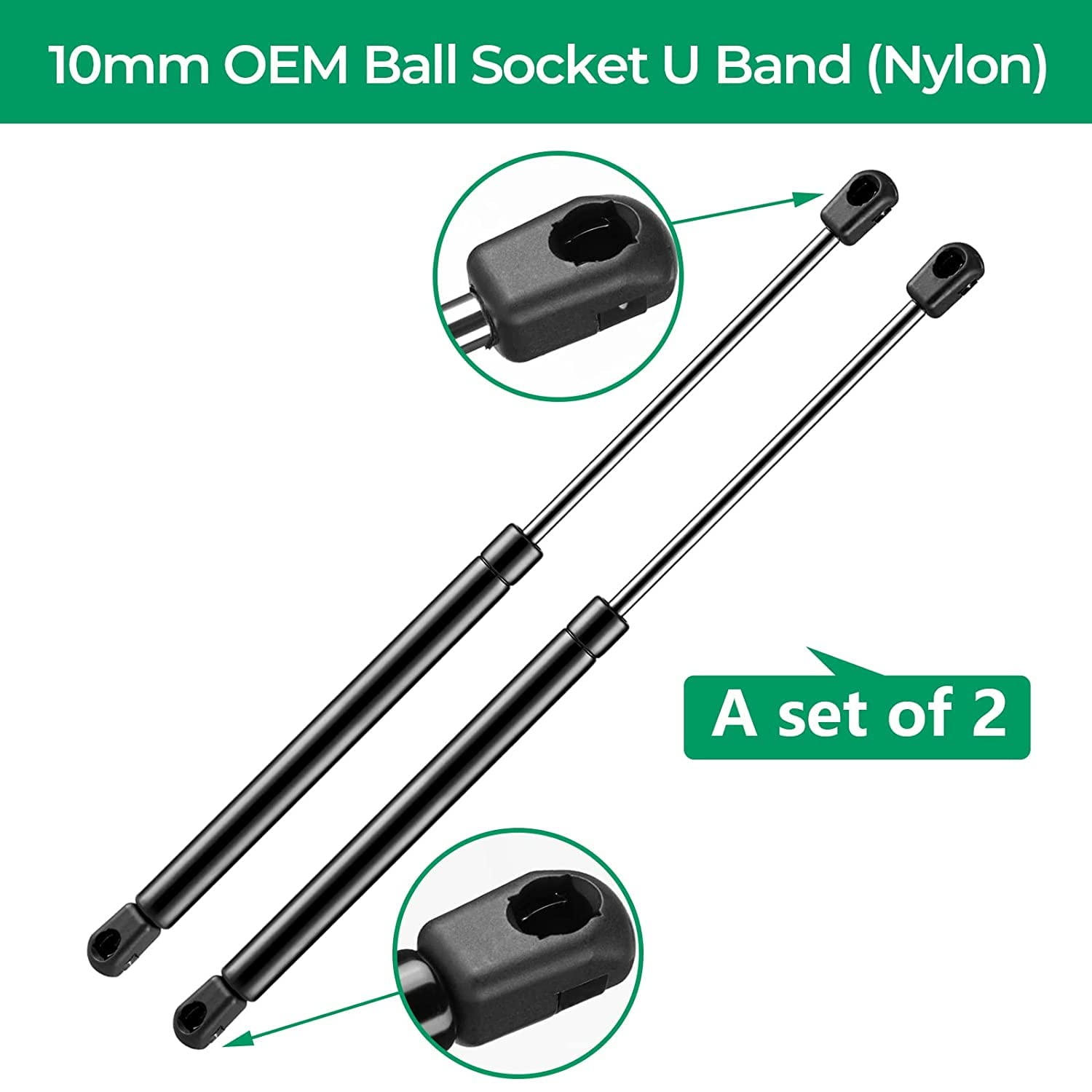 C16-15645 17 Inch 20Lb/89N Gas Struts Shocks Spring Lift Support For Leer Camper Shell Topper Rear Windows Door Truck Cap Toolbox Canopy Struts Replacement Part, C1615645, Set Of 2 By Huopo