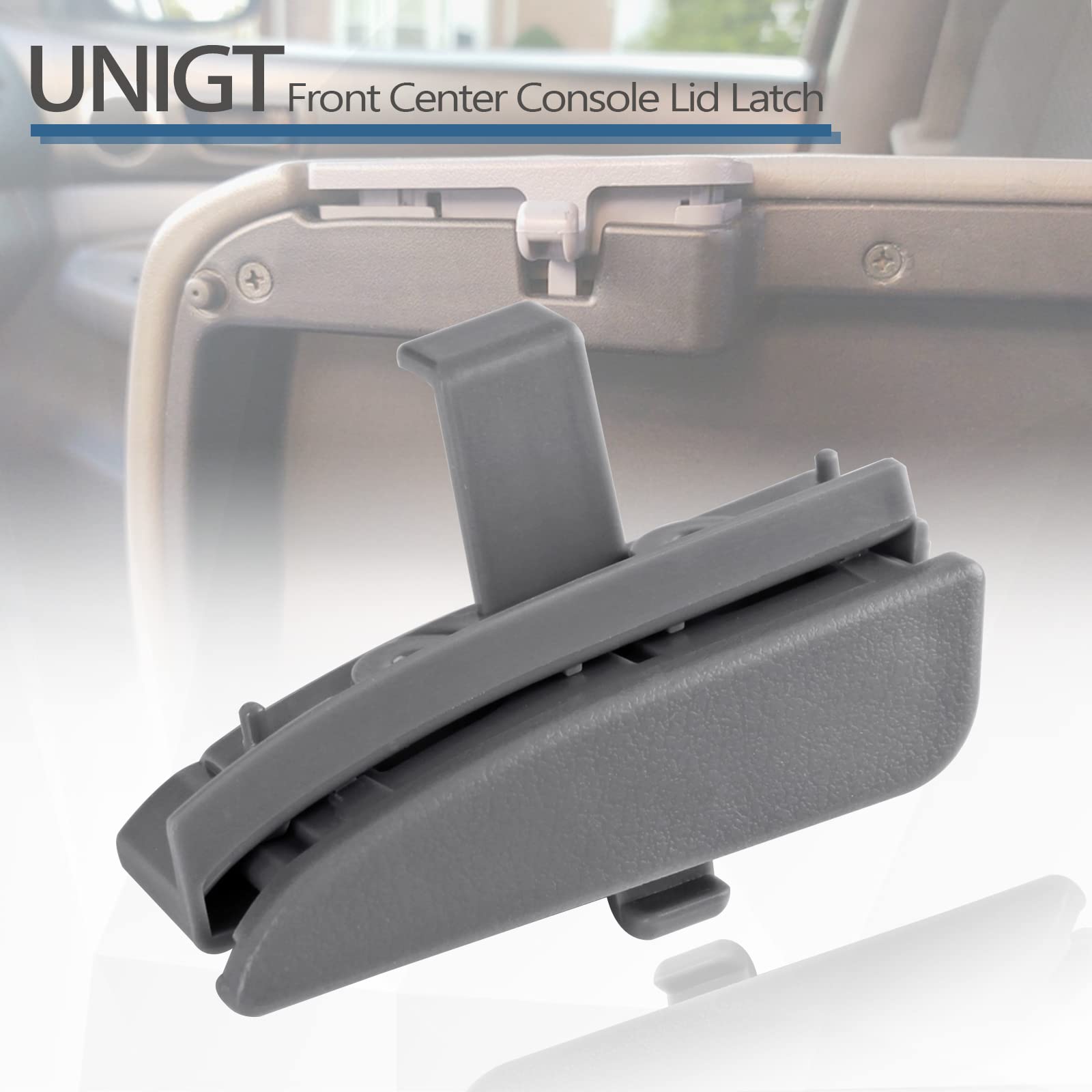 UNIGT Front Center Console Lid Latch Compatible with 2005-2012 Toyota Tacoma Interior Armrest Console Latch Replacement #58910AD