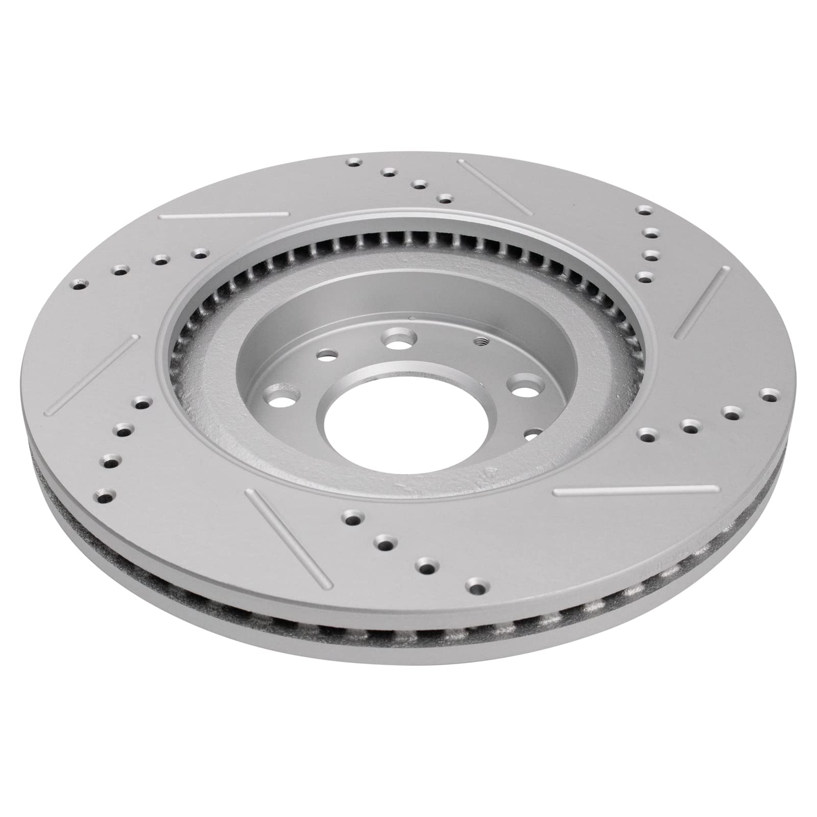 Trq Front Performance Brake Rotors Set Premium G-Coated Cross Drilled & Slotted Compatible With 2007-2015 Mazda Cx-9