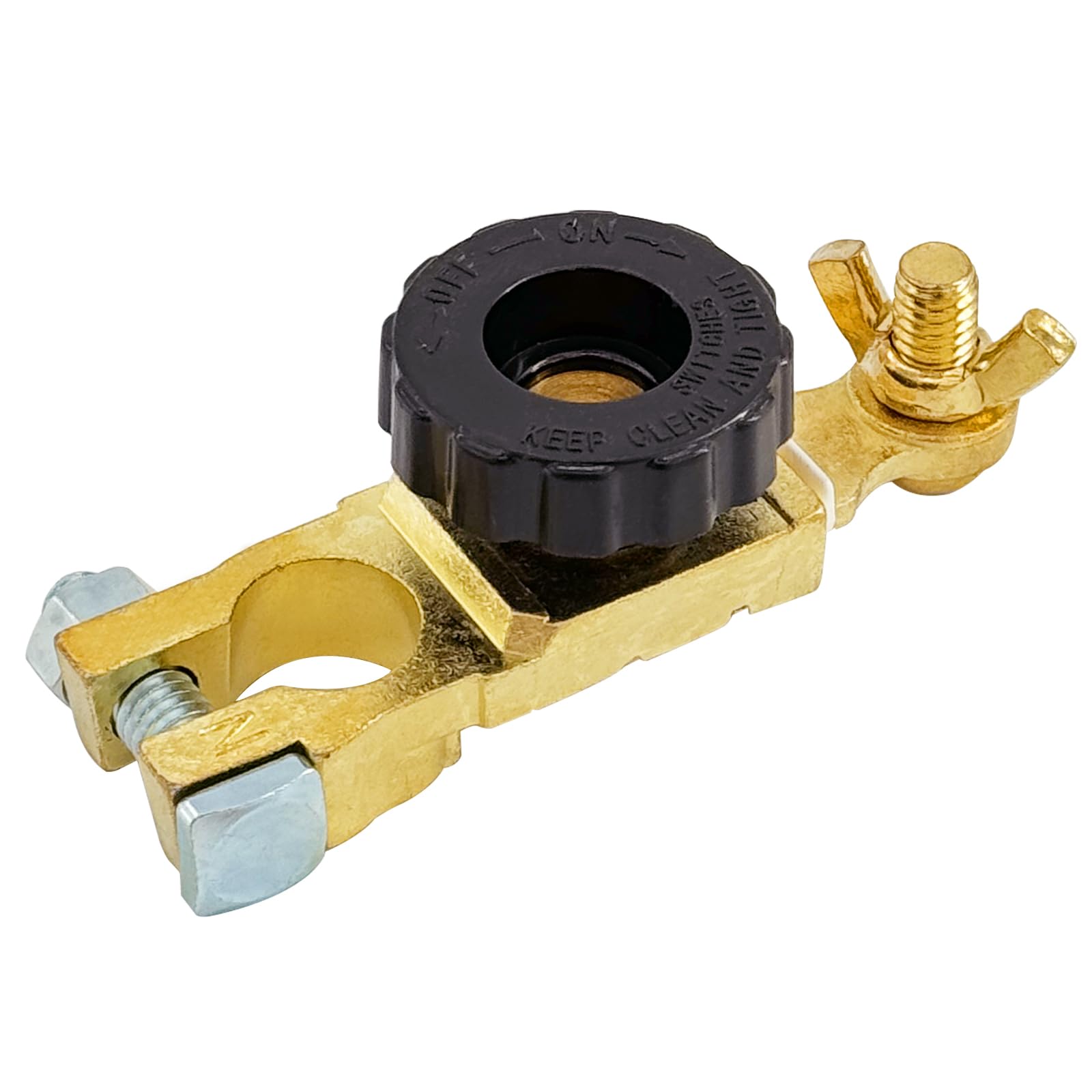 Ampper Top Post Battery Disconnect Switch, Battery Master Switch Isolator W/ M8 Wing Nut For Power Disconnect Cut Off (1 Pack)