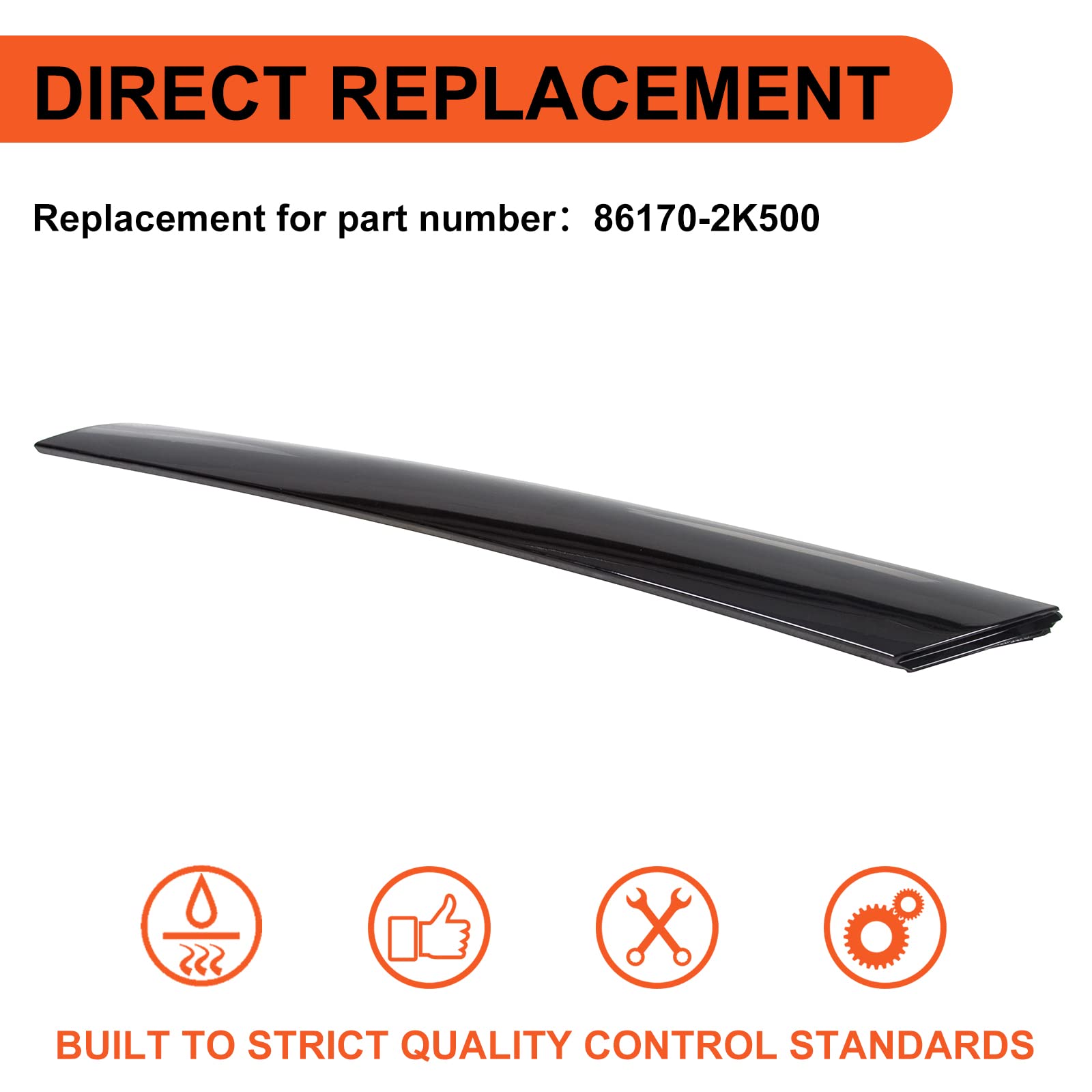 Ecotric Windshield A-Pillar Trim Panel Compatible With 2010-2013 Kia Soul Replacement For 861802K500 Exterior Molding Windshield