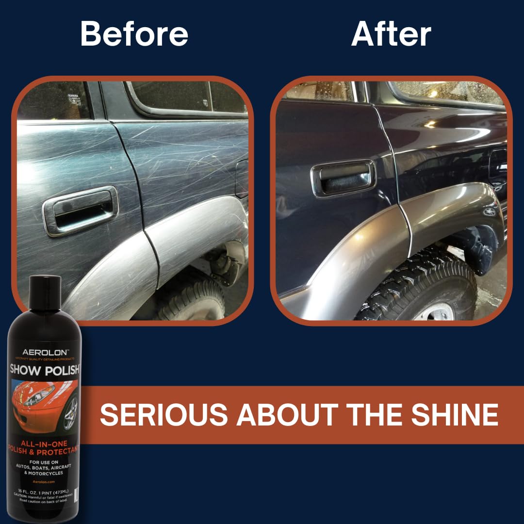 Aerolon Show Polish: High Gloss Polish And Base Coat Sealer, Liquid Car Wax Shine With Polymer Paint Sealant Protection, Base Co