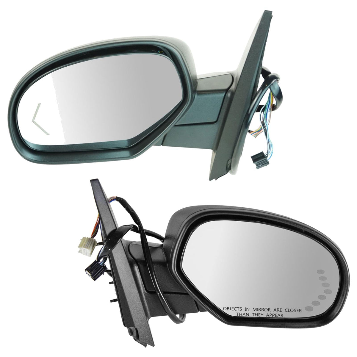 Trq Driver & Passenger Side Mirror Set Power Folding Without Blind Spot Indicator Without Convex Glass Compatible With 07-14 Che