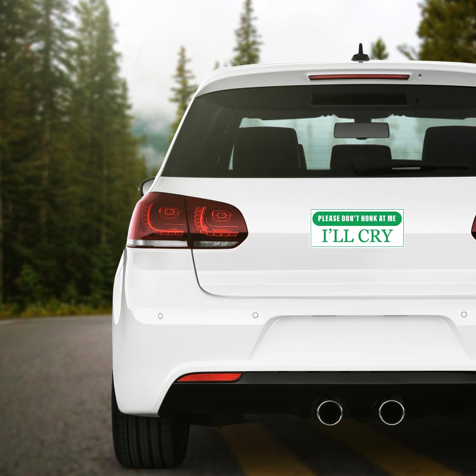 Please Don't Honk at Me I'll Cry Funny Honk Sticker Decal, 5x2 inches | Water Proof | for car Bumper, Notebook, tumblers Sticker