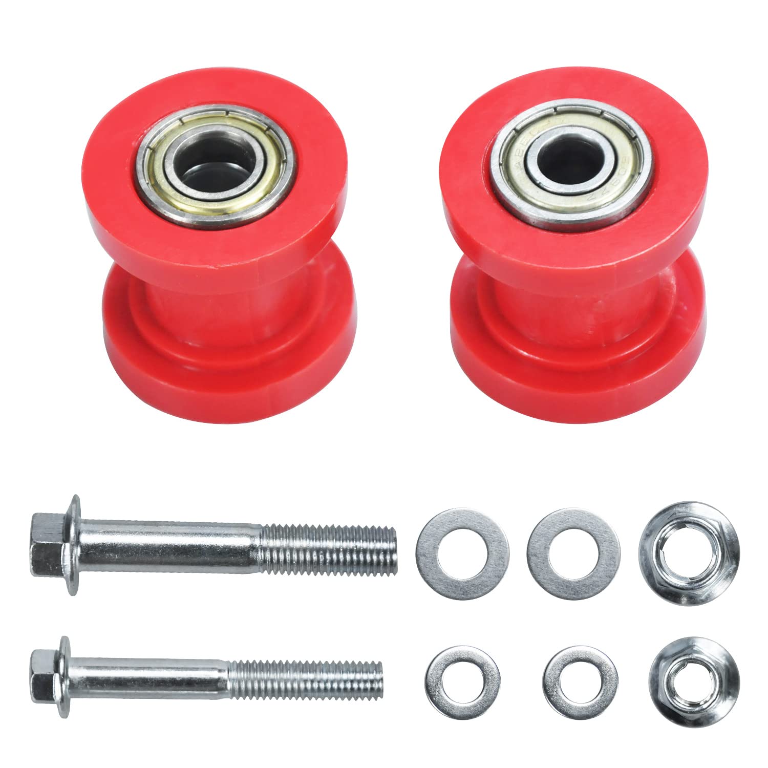 Holato 8Mm 0.31' 10Mm 0.39' Chain Roller Tensioner Wheel Guide For Baja Db30 Doodlebug Dirt Bug Mini Bike 110Cc 125Cc 140Cc 150Cc Ssr Xr125 Crf50 Klx110 Dirt Pit Trail Bike Atv Quad Motorcycle Red