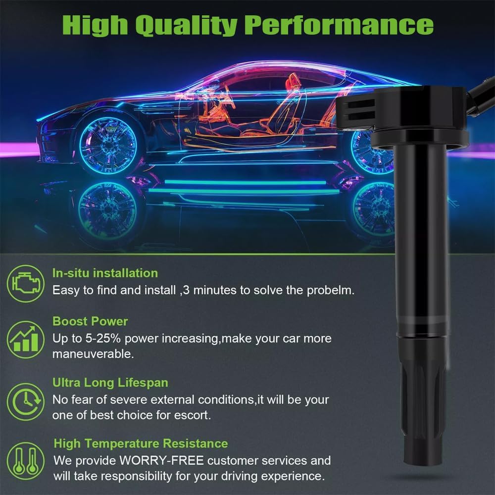 Autowxjq Ignition Coil Iridium Spark Plugs Set of 8pcs Compatible with 2007 2008 2009 2010 2011 2012 2013 2014 2015 2016 2017 20