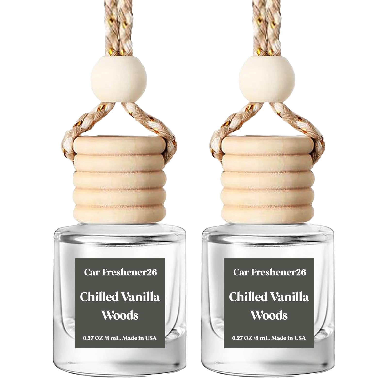 Car Air Freshener Hanging, Chilled Vanilla Woods Car Essential Oil Diffuser, Cute Car Air Freshener, Car Fresheners Long Lasting