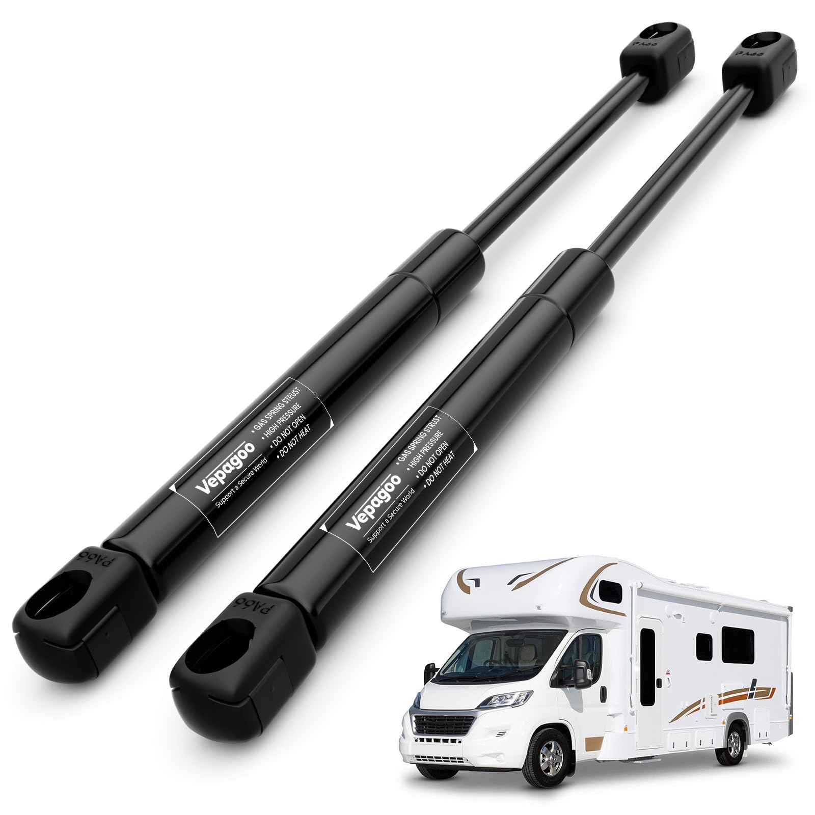 Vepagoo Gas Struts 20 Inch 250Lb/1112N Shock Spring Lift Support St200M1-250 For Rv Bed Heavy Lid Truck Cover Camper Trailer Doo