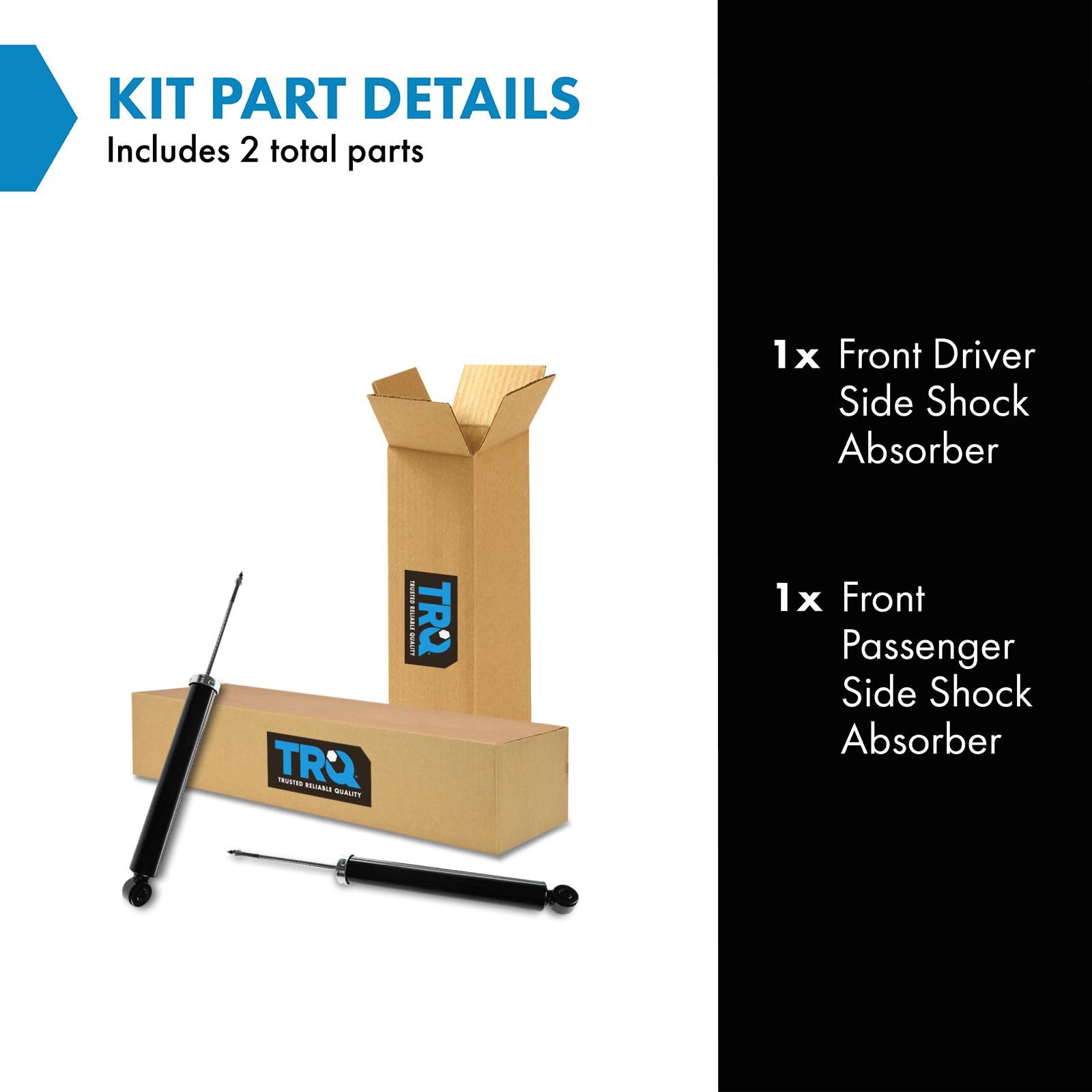 Trq Front Shock Absorber Set Compatible With 1998-2003 Jaguar Vanden Plas Xj8 Xjr
