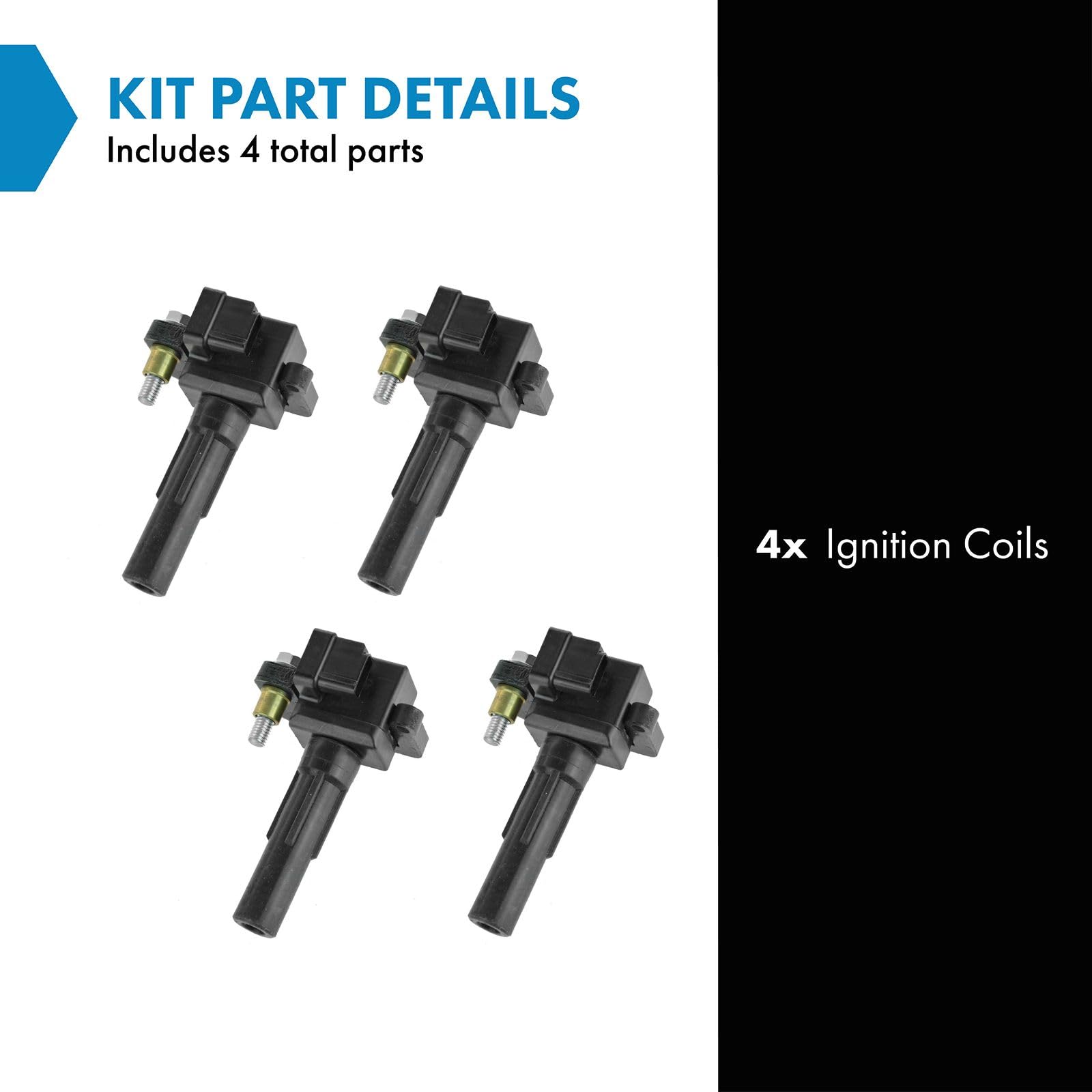 Trq Ignition Coil Set Compatible With 2002 Subaru Impreza