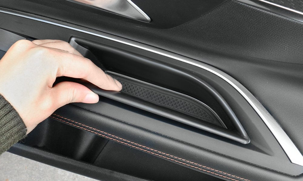 Front Row Door Side Storage Box Handle Armrest Phone Container For Peugeot 3008 Gt 5008 2016 2017 2018