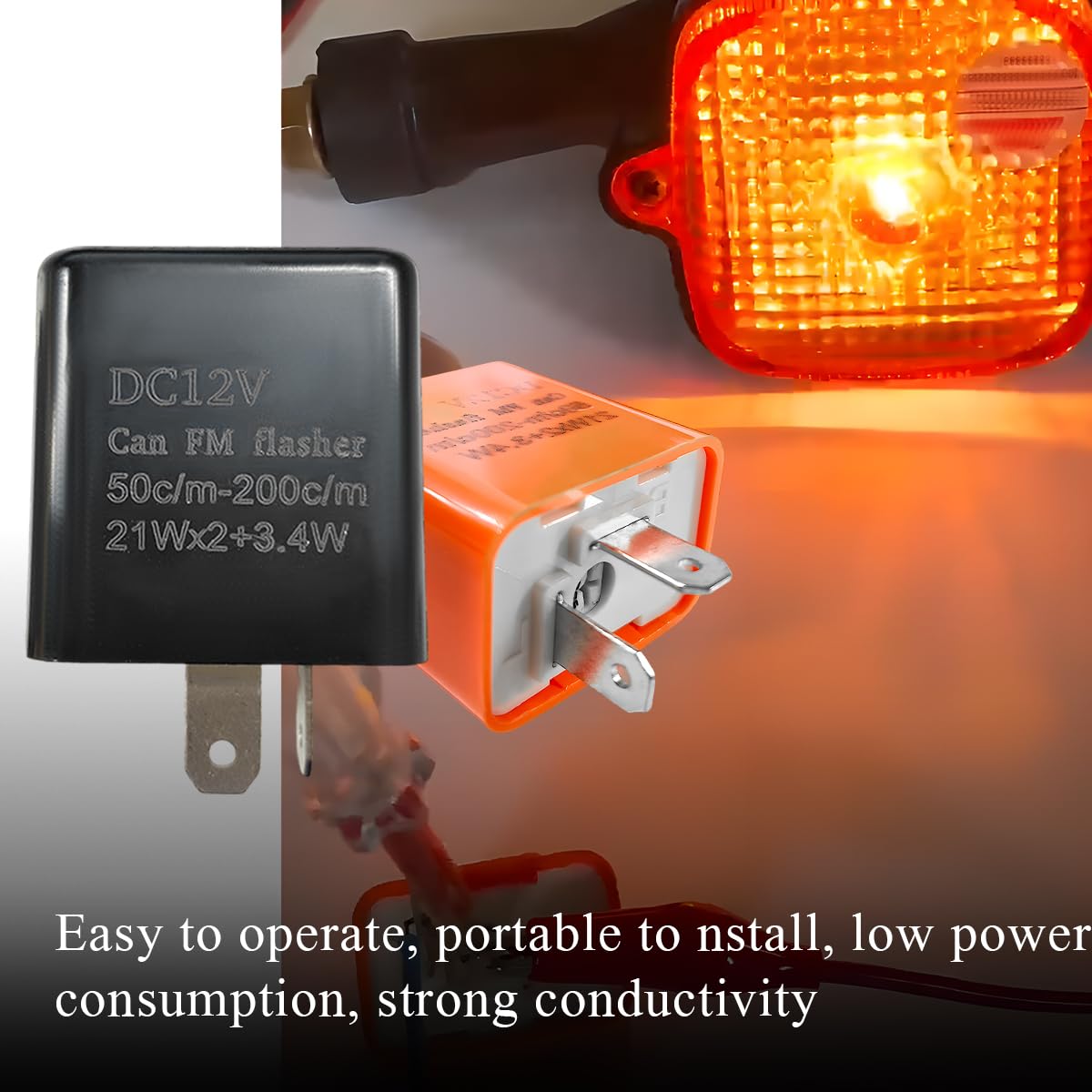 Wevdn 2PCS 12V Speed Adjustable 2 Pin LED Flasher, Electronic Flasher Relay Replacement Hazard Warn Flasher Relay, 2-Pin Hyper F