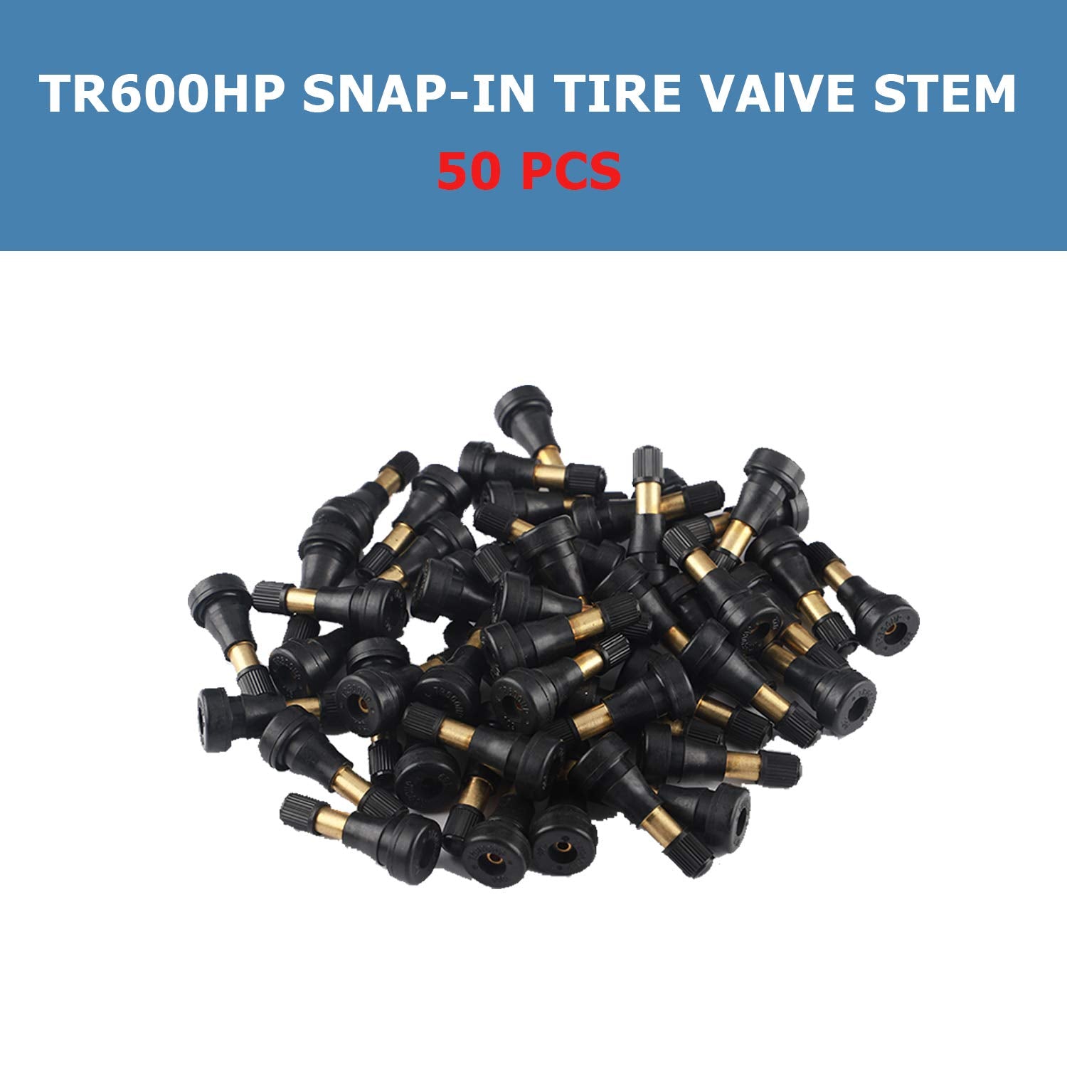 Ezisoe 50Pcs Tr600Hp High Pressure Brass Tire Valve Stem High-Pressure Tubeless Snap-In Valves Good For Larger Or Heavy-Duty Vehicle