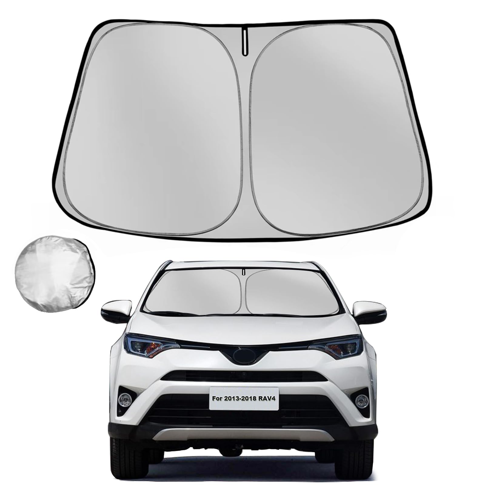 Fonowka Windshield Sun Shade For Toyota Rav4 2013-2018 Rav-4 Suv Foldable Sun Sunshade For Car Front Window Blocks Uv Rays And H