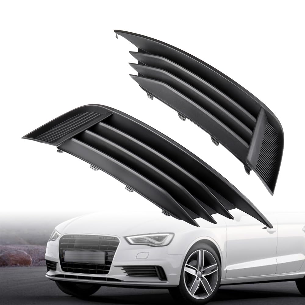 Astra Depot Pair Black Front Lower Bumper Grille Inserts Replacement For 2013-2017 Audi A3 S3 8V3807681Qbmo 8V3807682Lbm