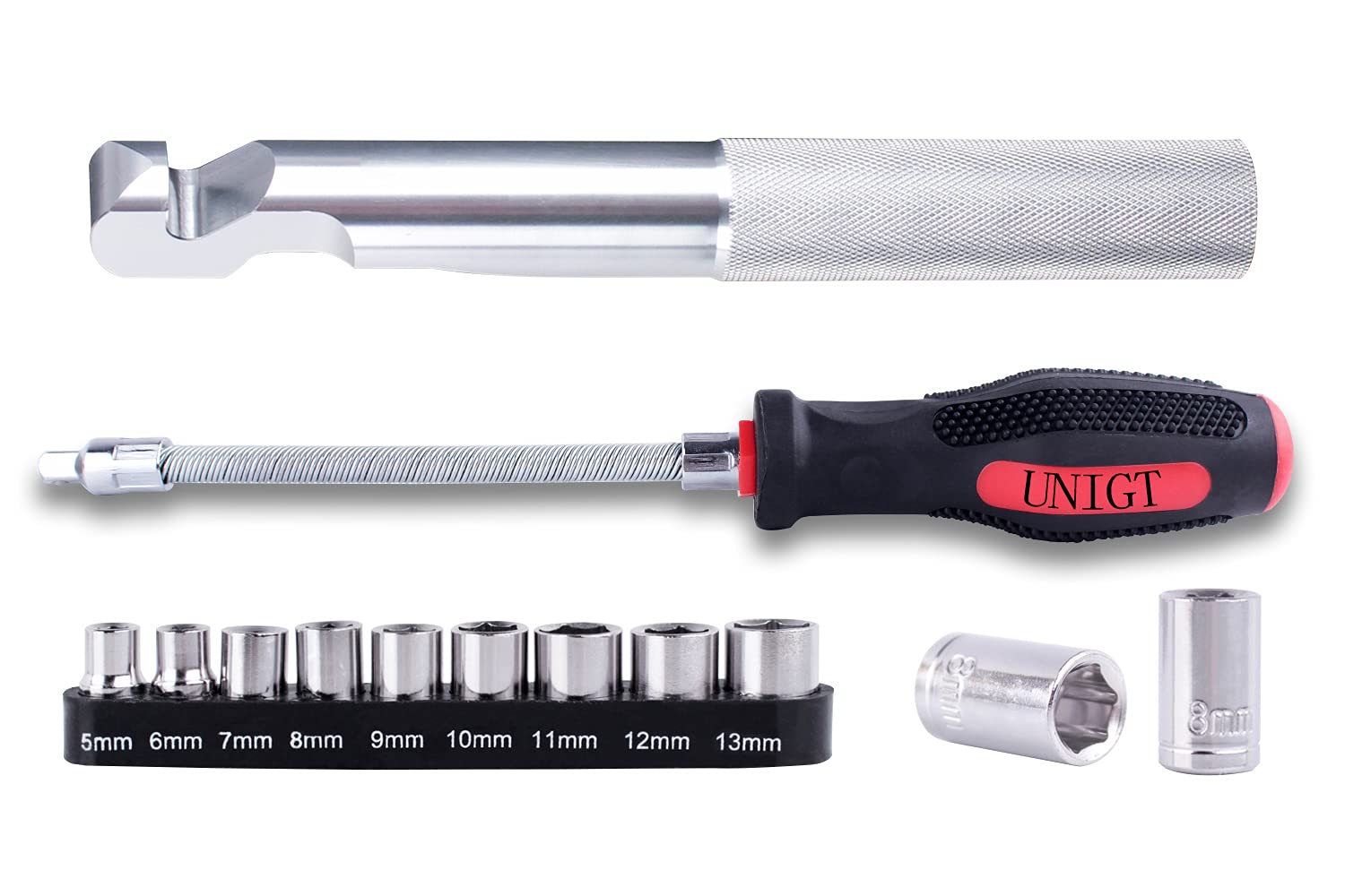 UNIGT Clutch Cover Removal Tool Compatible with Polaris RZR XP Turbo, RS1 Ranger XP 1000 Reversible Belt Changing Tool with Sock