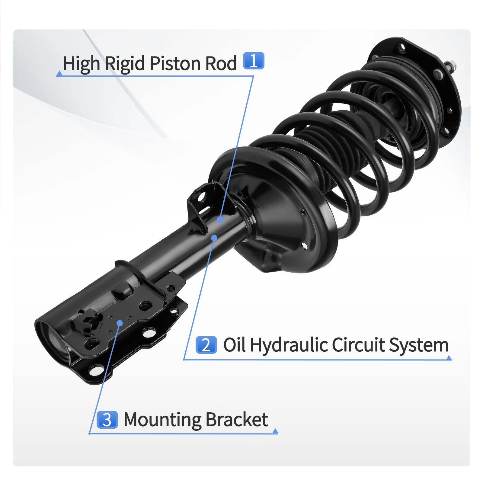 Yitamotor Front Pair Complete Struts Rear Suspension Shocks Compatible With 2004-2012 Chevrolet Malibu 2005-2010 Pontiac G6 2007