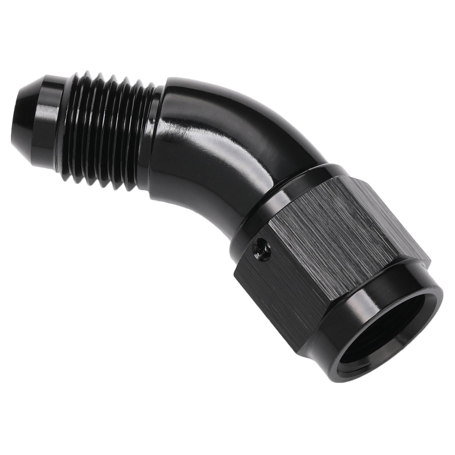 Podavelle 45 Degree 4An Male To 4An Female Swivel Full Flow Fitting Adapter Coupler Aluminum Black
