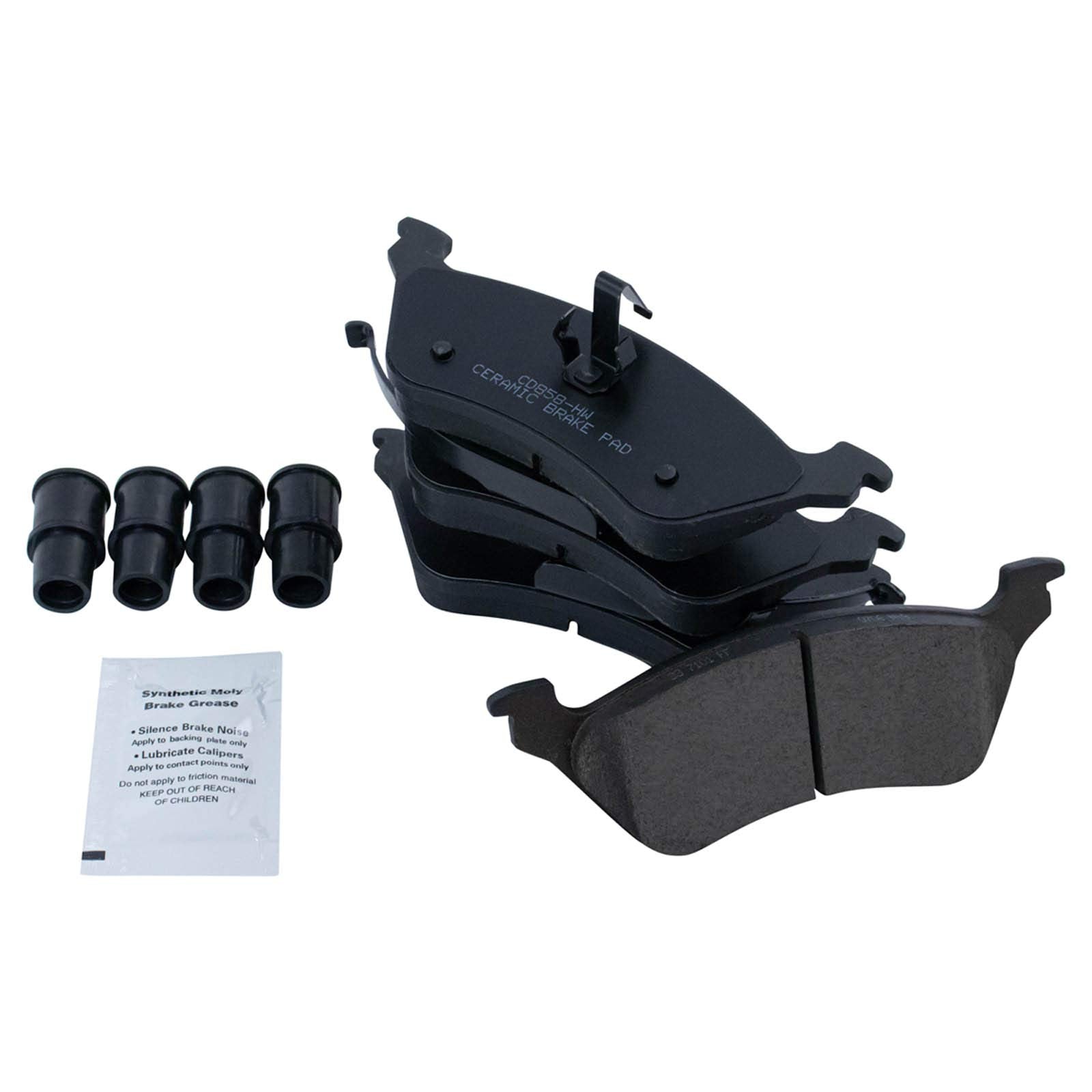 Trq Front And Rear Brake Pad & Rotor Kit Brake Pads Brake Rotor Ceramic Compatible With 2001-2007 Chrysler Town & Country Dodge