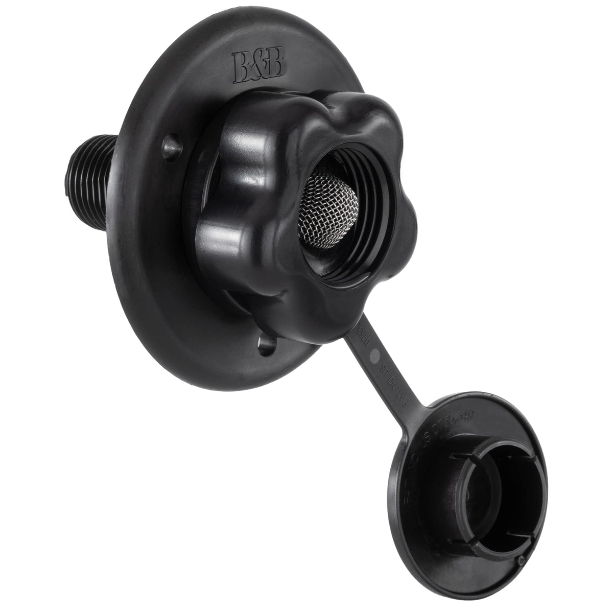 Recpro Rv City Water Fill Inlet | Plastic Flange With Check Valve | Camper | Trailer | Marine (Black) | Made In Usa