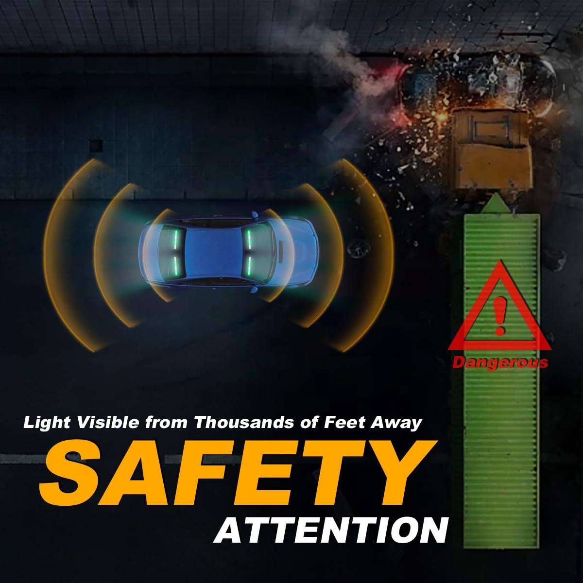 Lrter 2 In 1 Traffic Advisor Light Bar Emergency Warning Flashing Safety Interior Windshield Strobe Lights For Construction Vehi