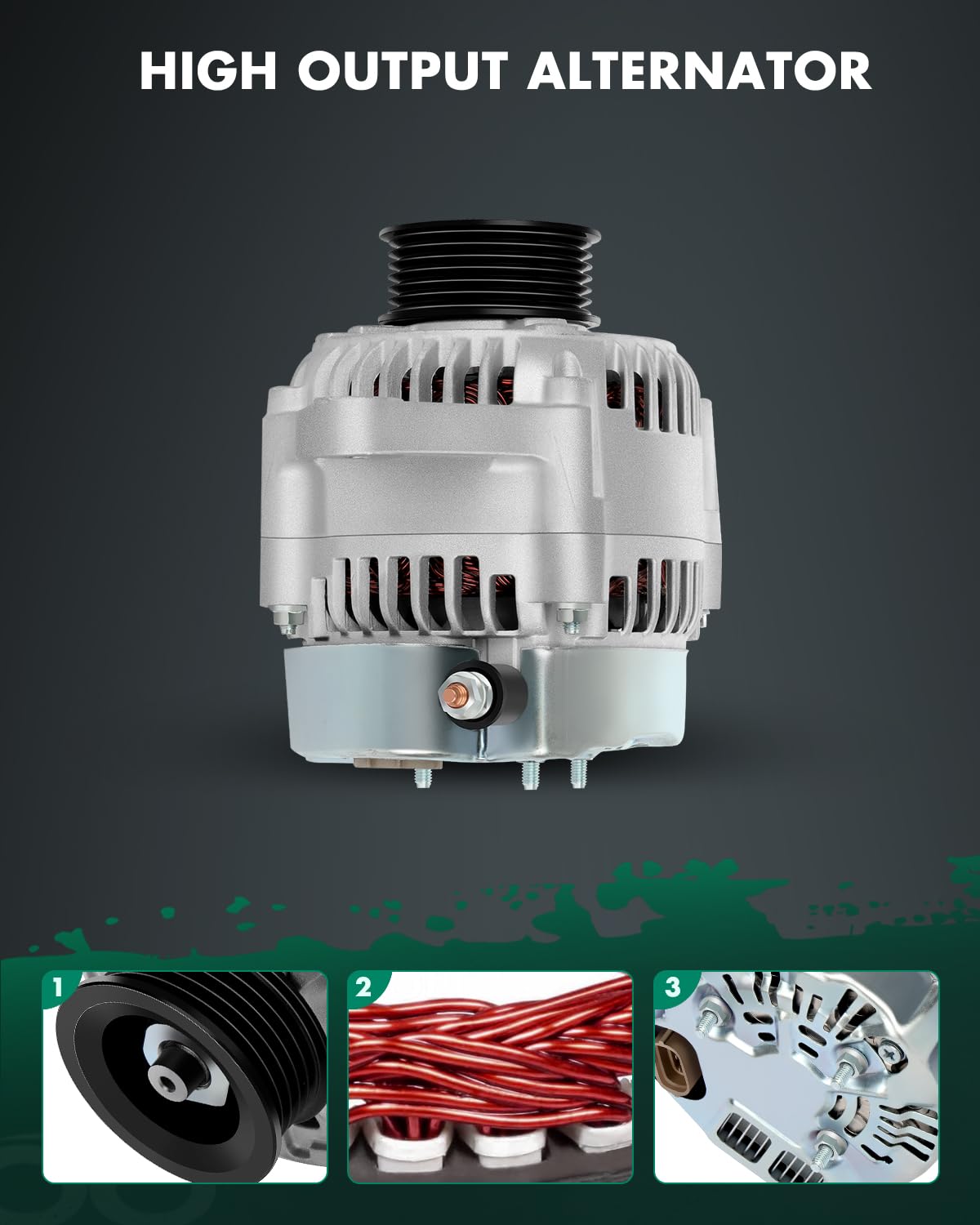 SCITOO Alternator Fit for Toyota 4Runner T100 T-100 for Tacoma 2.4 2.7 1996-1999 96 97 98 99-12V 70 Amp CW 5-Groove Pulley, Repl