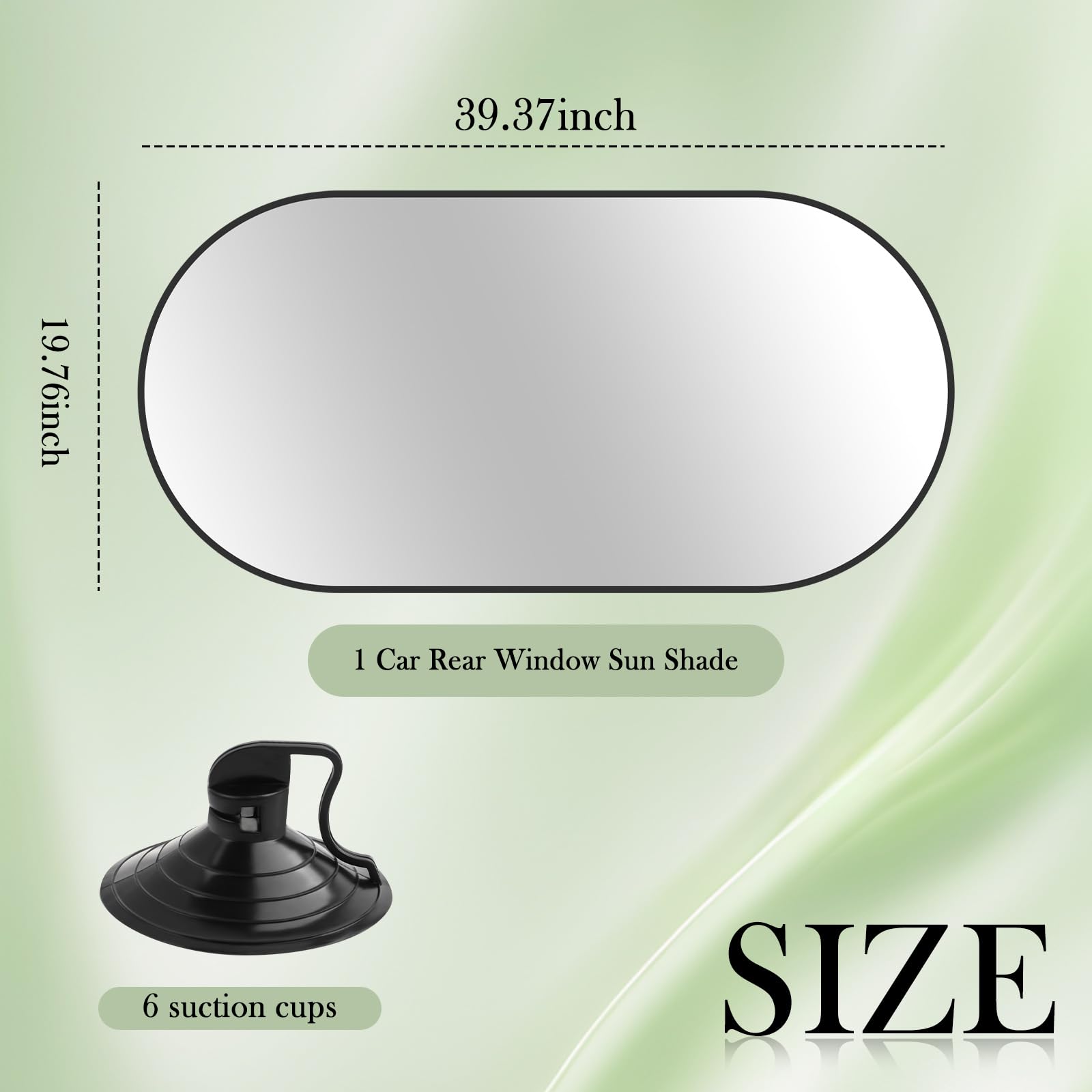 39.37 * 19.76'' Car Shades for Back Windows Baby,Sun Protection & Heat Blocking Back Window Sun Shades for Cars with 6 Suction C