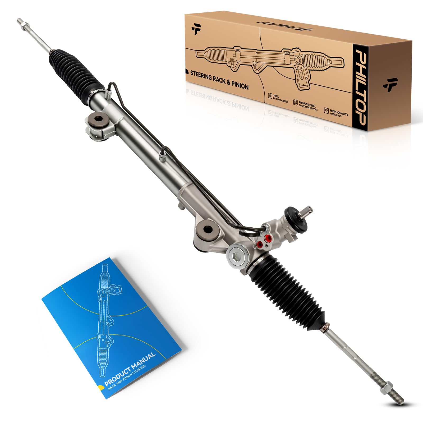 PHILTOP Power Steering Rack and Pinion Compatible with Ford F-150 2004-2008 4.6L 5.4L RWD, F-150 2005-2008 4.2L RWD, Lincoln Mar