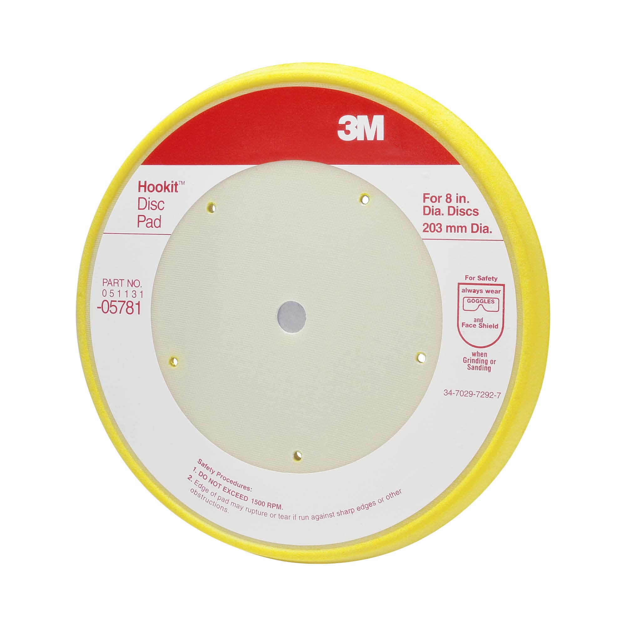 3M Hookit Disc Pad, 05781, 8 in, Medium Density Foam, Abrasive Disc Pad for Paint Stripping, Primer Sanding, Polishing or Grindi