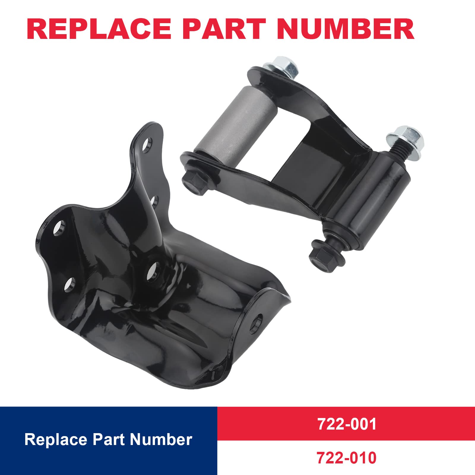 Rear Leaf Spring Shackles Hanger Brackets Repair Kit Fit For 1986-2011 Ford Ranger,1994-2010 Mazda B2300/B3000/B400,1998-2001 Mazda B2500,Replaces#722-001 722-010