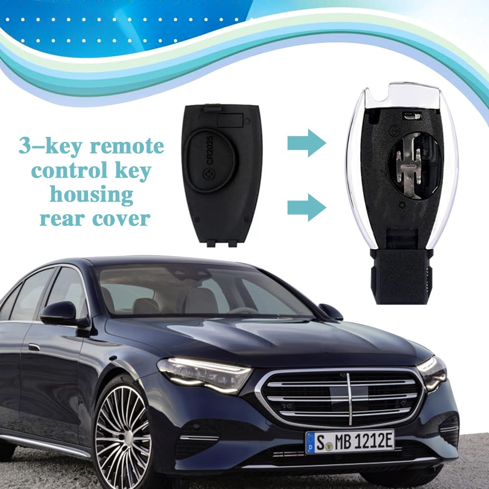 PACLVIO Car Key Rear Cover Replacement, Key Fob Cover, Car Accessories Key Shell Case Compatible with Mercedes Benz B-Class C-Cl