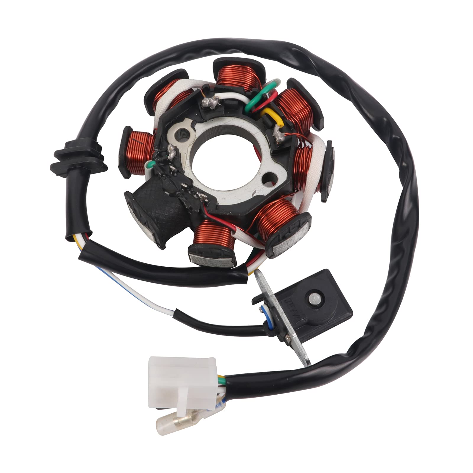Yinncke Magneto Ignition Stator 5 Wires Ac 8 Poles Gy6 Engine 49Cc 50Cc 80Cc 100Cc 125Cc 150Cc 139Qmb 147Qmd 152Qmi 157Qmj Scooter Moped Atv Sunl Roketa Dune Buggy Go Kart Taotao Buyang