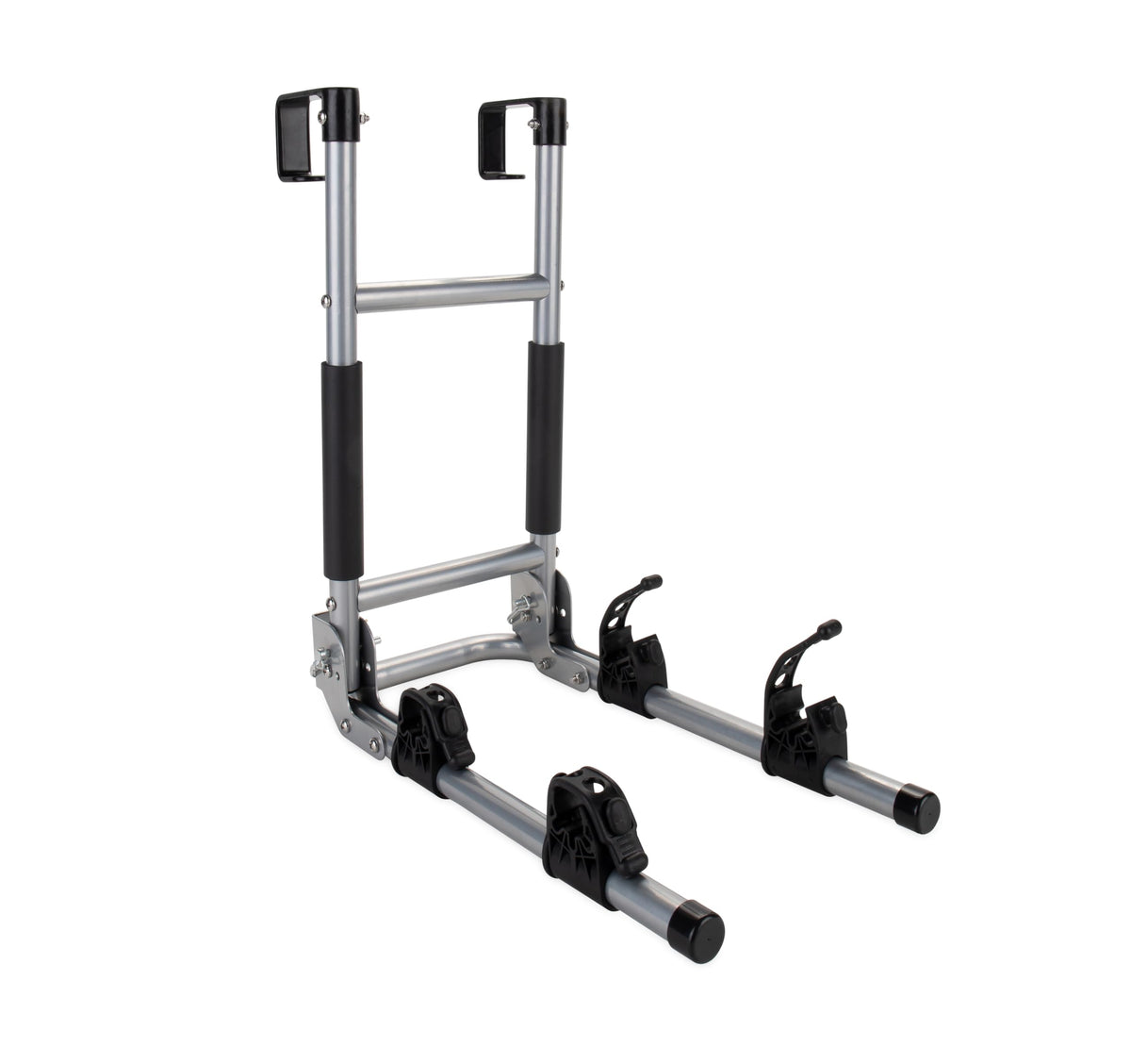 Camco RV Ladder Mount Bike Rack - Easily Holds 2 Bikes & Folds for Convenient RV Storage - Max Weight Capacity of 60 lbs - Desig