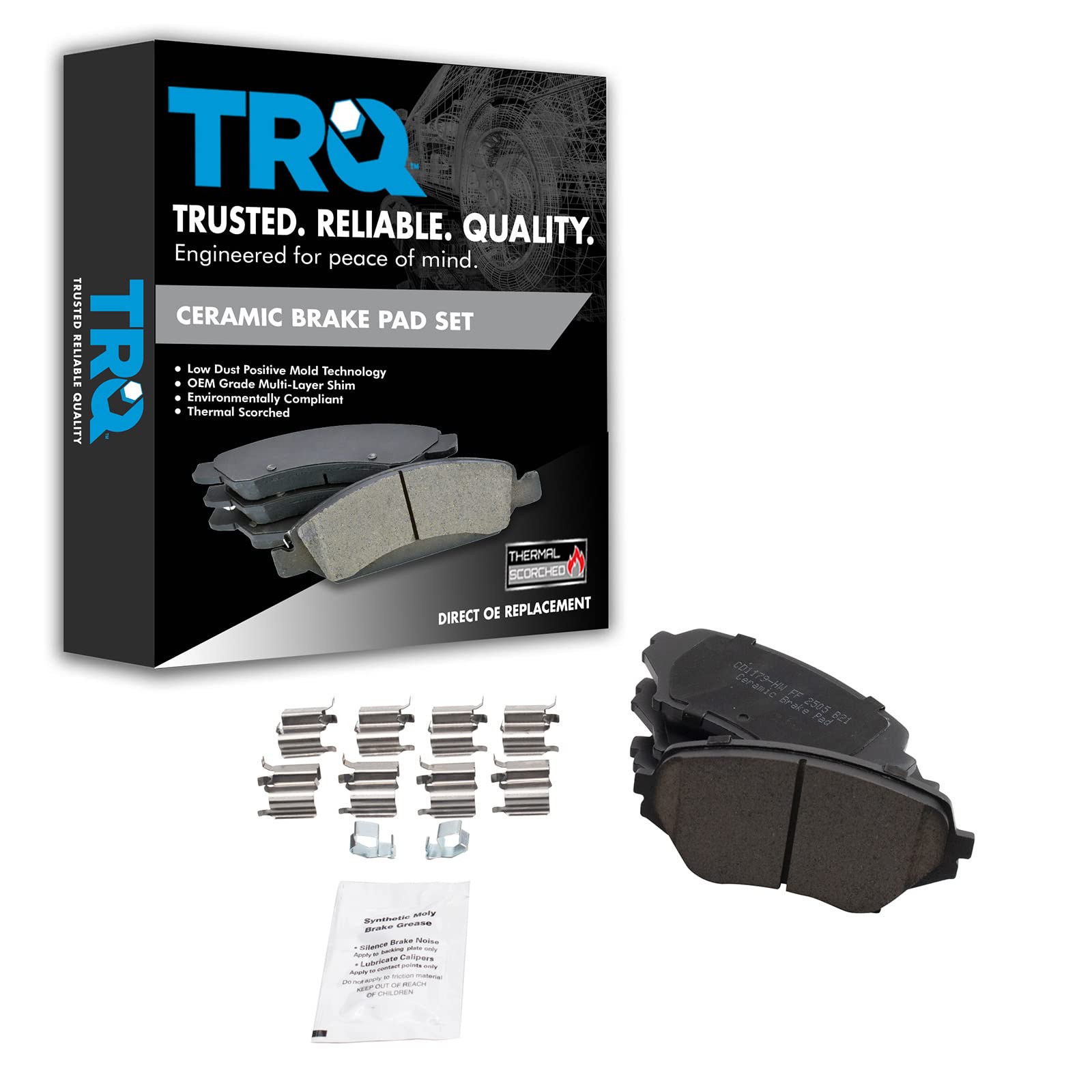 TRQ Front Brake Pads Ceramic Compatible with 2006-2015 Mazda MX-5 Miata