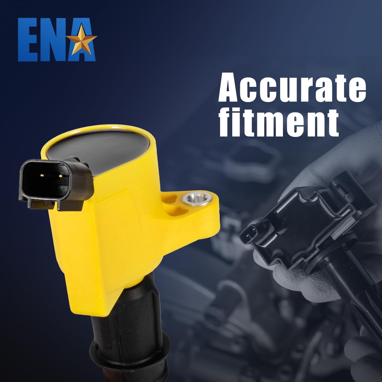 Ena Yellow Ignition Coil Pack & Platinum Spark Plug For Dg508 Fd503 Sp479 Compatible With Lincoln Ford Mustang F150 Econoline Ex