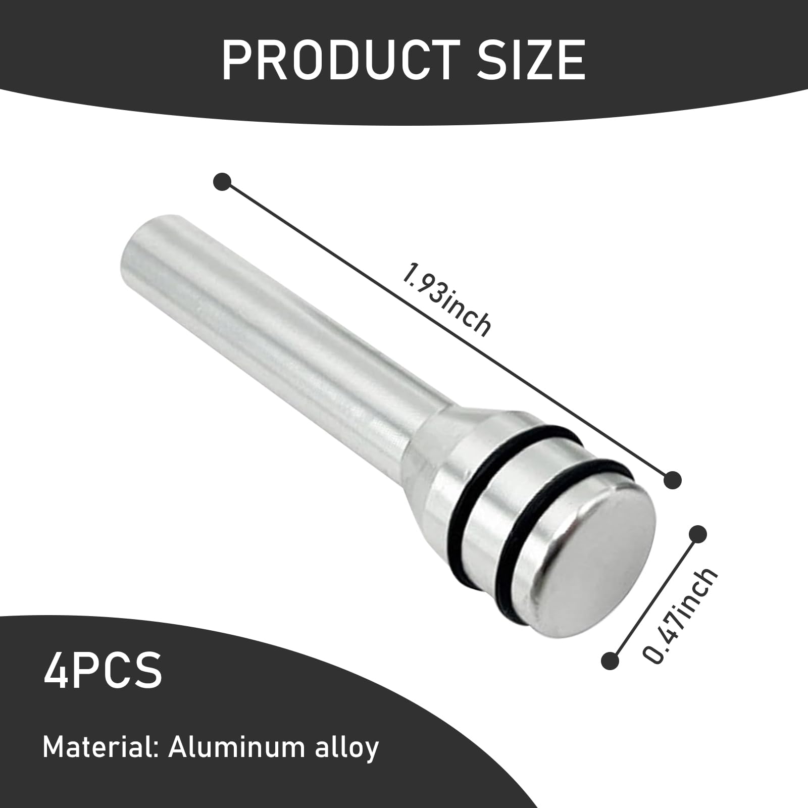 Slykew 4 Pcs Car Door Lock Knobs, 0.47' X 1.93' Aluminum Alloy Inner Door Lock Pull Pins, Automotive Inner Door Pull Pins Decor, Suitable For Most Cars Suvs Accessory (Silver)