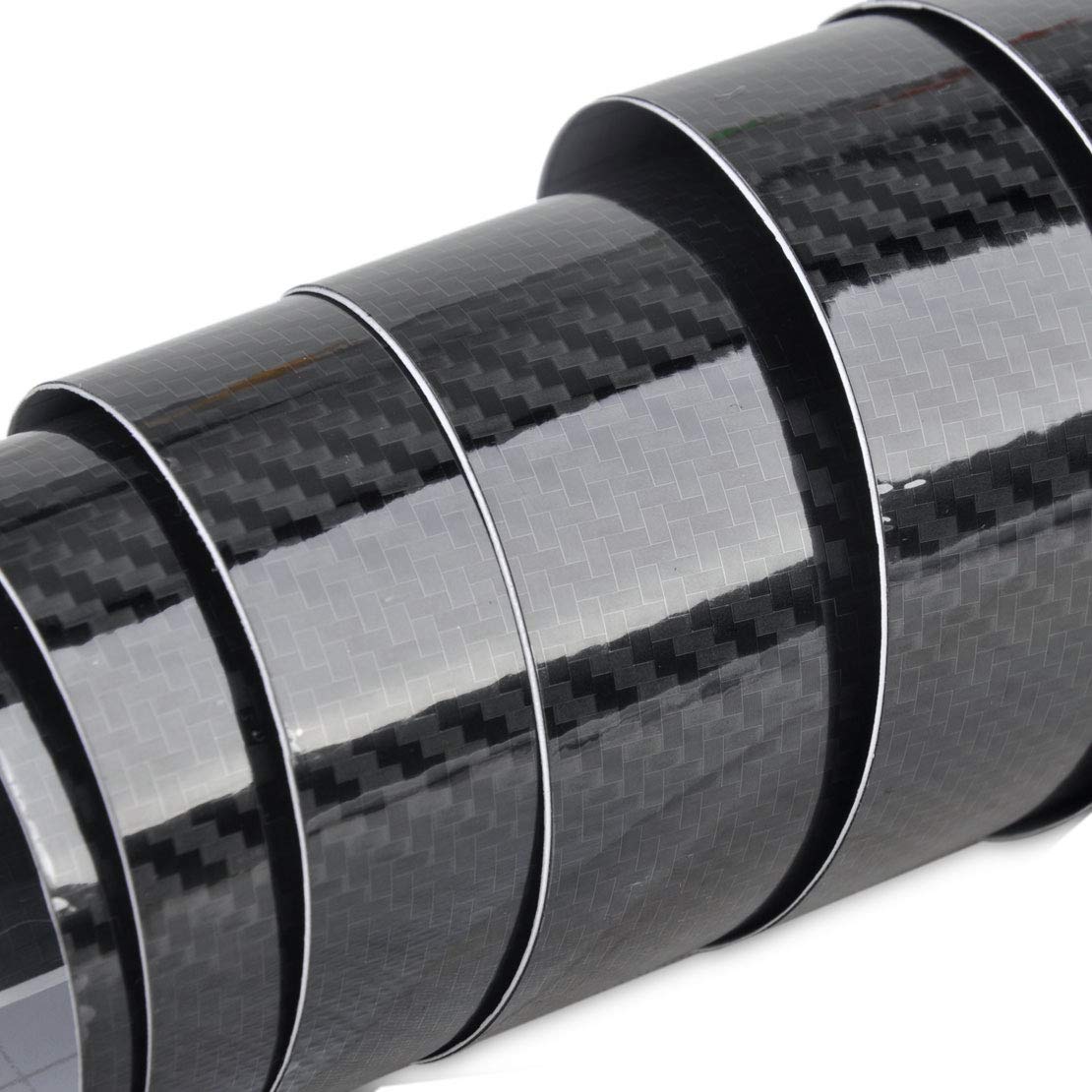 Lzlrun Free Tool Kit 5D High Gloss Carbon Fiber Vinyl Tap For Black Out Chrome Delete Window Trim Door Trim (1Inches X 30Feet)