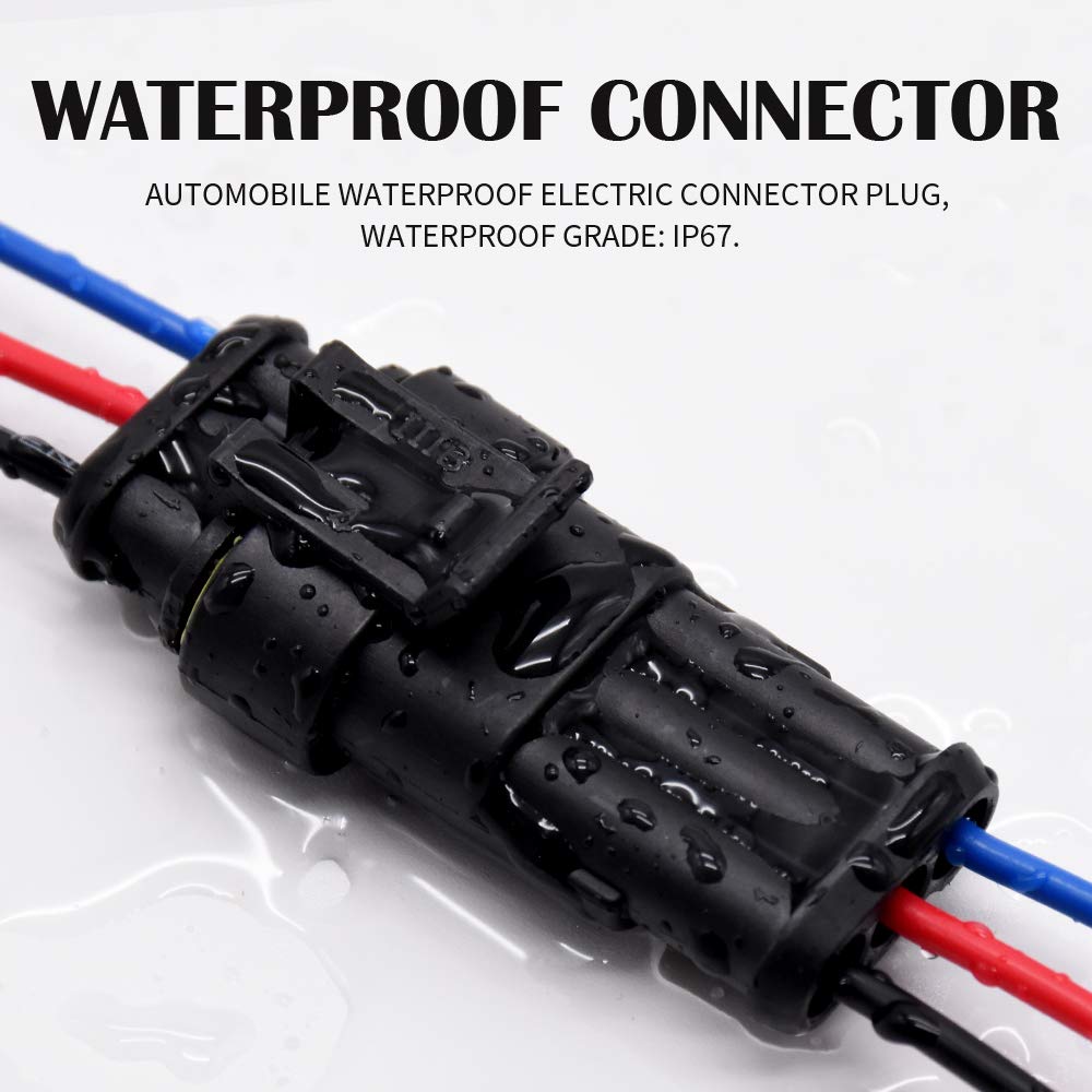 3 Pin Connector Waterproof Connector, Male And Female Way 16 Awg Wire Suitable For Car Truck, Boat And Other Wire Connection 5 K