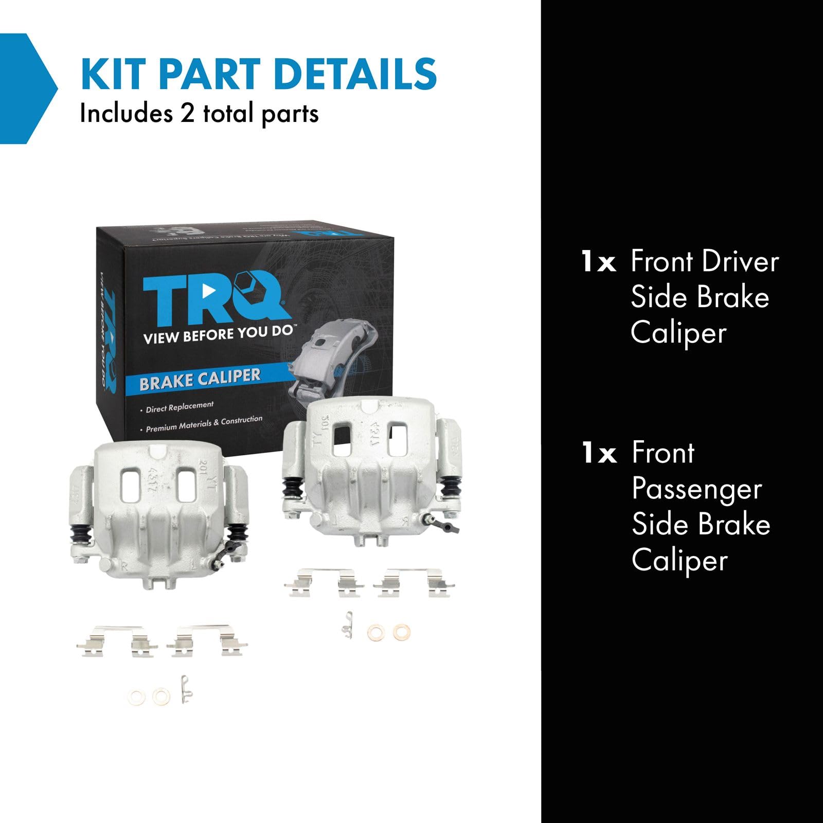 Trq Front Brake Caliper Set Compatible With 1998-2002 Subaru Forester 1998-2001 Impreza 1996-2002 Legacy 2000 Outback