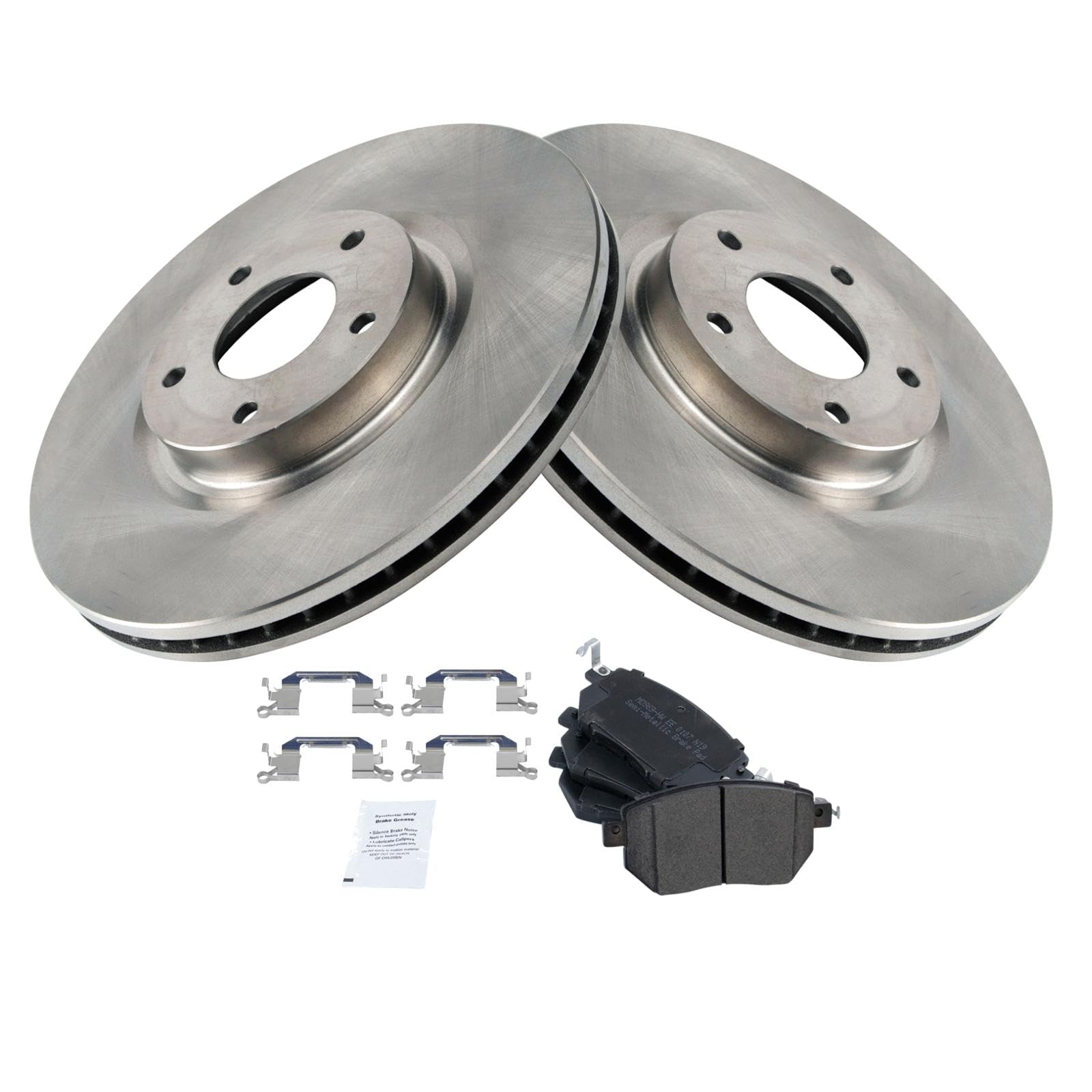 Trq Front Brake Pad & Rotor Kit Brake Pads Brake Rotor Semi-Metallic Compatible With 2003-2007 Nissan Murano