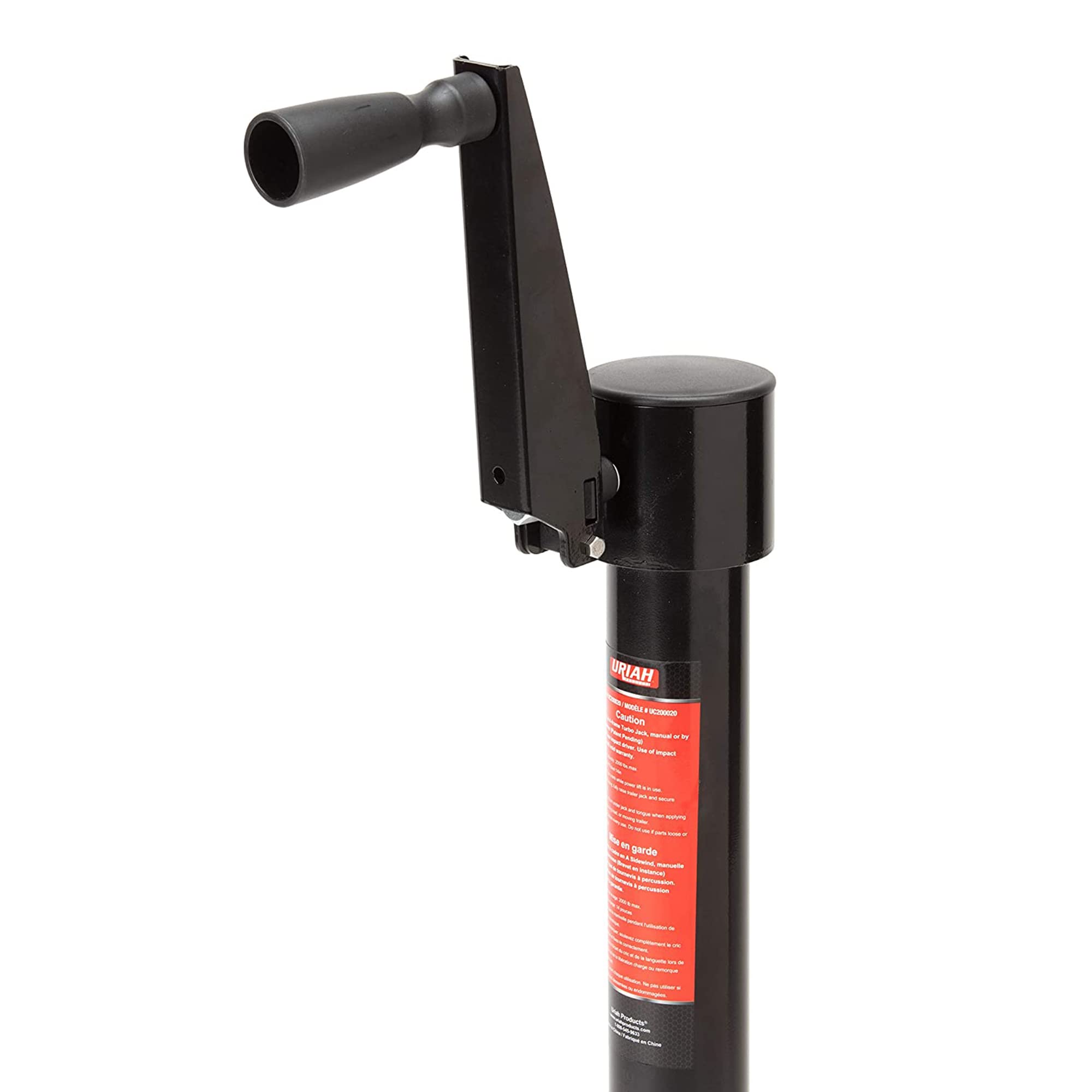 Uriah Products Sidewind A-Frame Turbo Trailer Jack - 2,000Lb Lift Capacity - Manual Or Drill Power (Uc200020) , Black