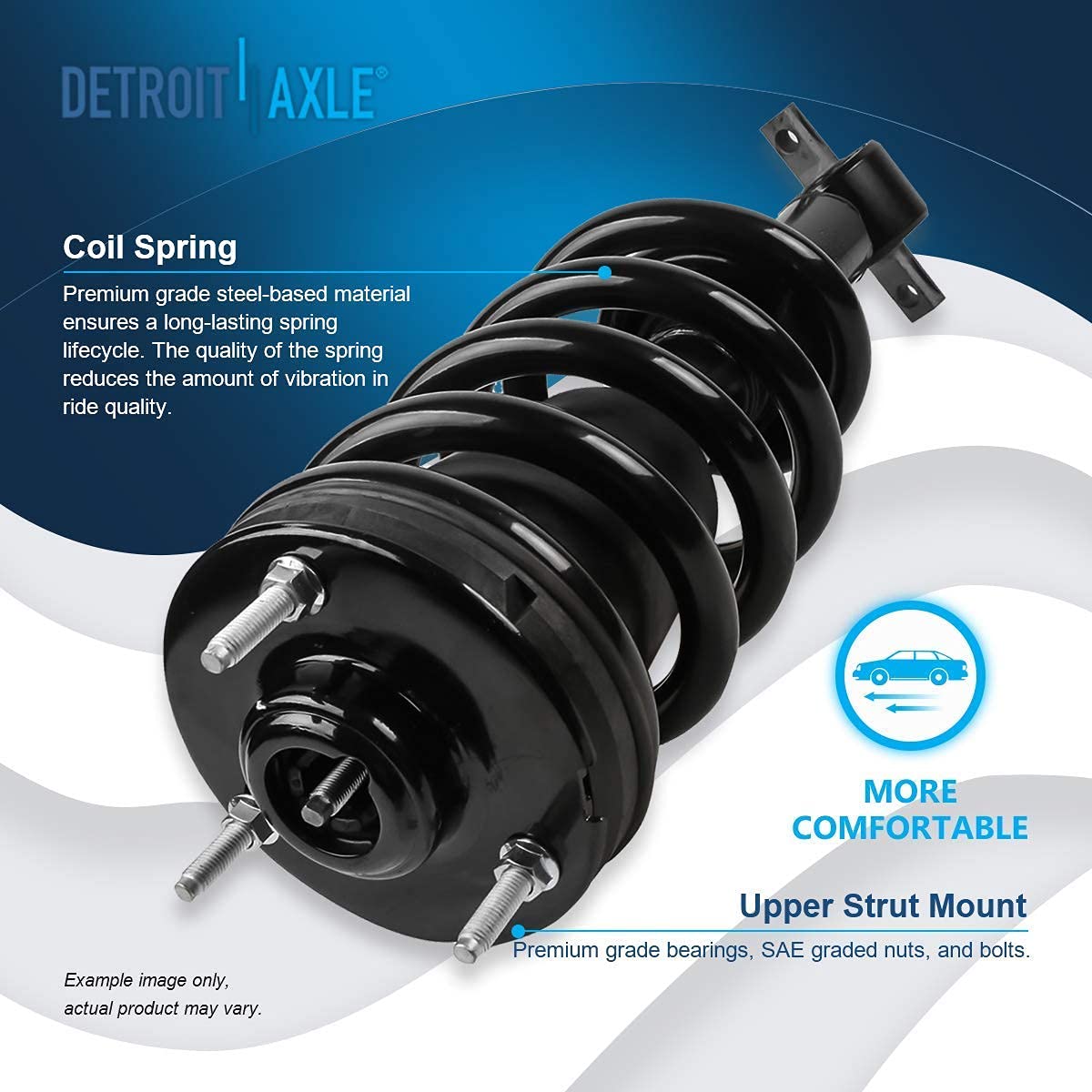 Detroit Axle - Struts Shocks For 2007-2013 Gmc Chevy Silverado Sierra 1500 [Exc. Electronic Susp] 2 Front Struts With Coil Spring 2 Rear Shock Absorbers 2008 2009 2010 2011 2012 Replacement Suspension