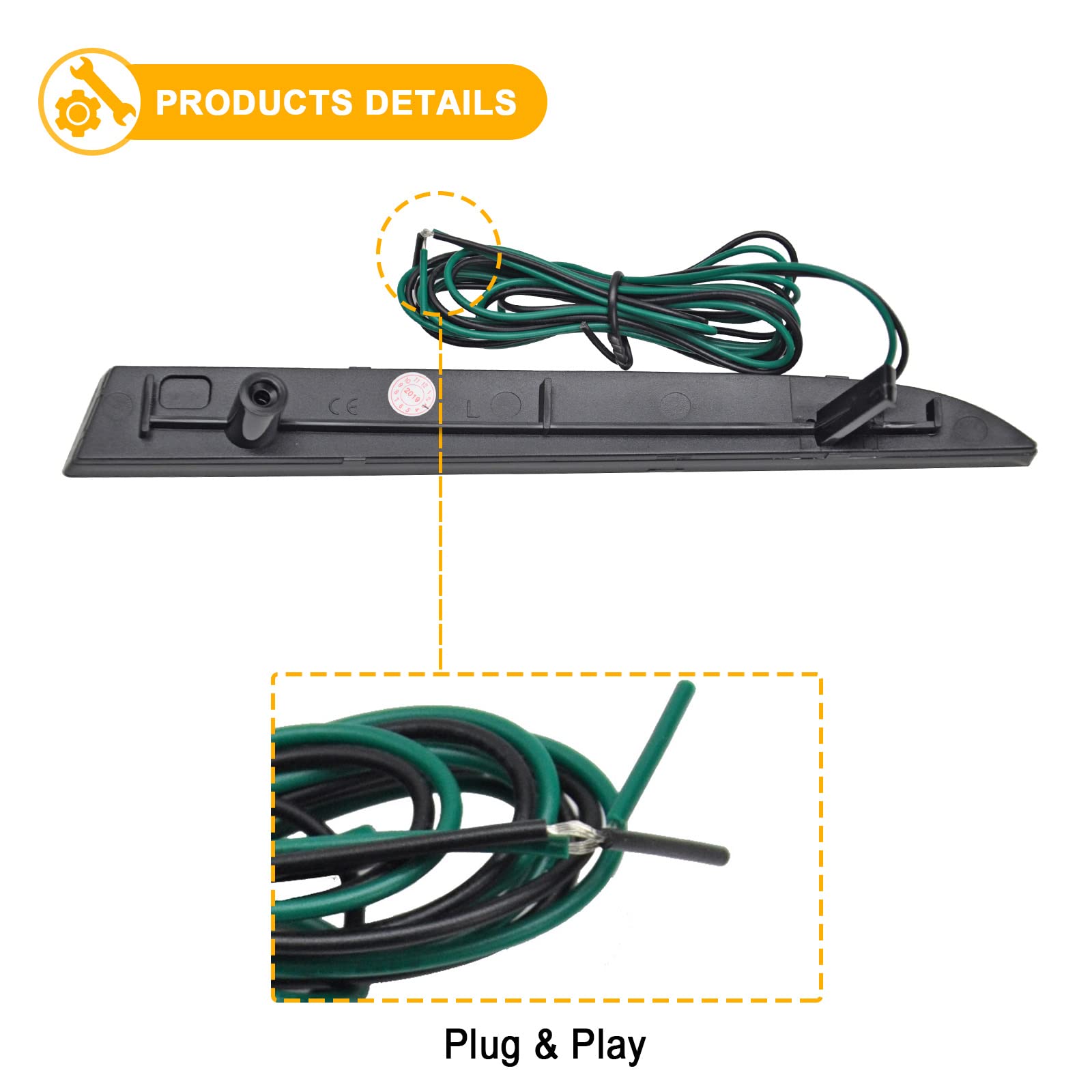 R&F Auto Led Rear Bumper Reflector Light Compatible With C'Hevy Camaro 2016-2022, Traverse 2013-2017, Replacement For C'Adillac Ats / Xt5 Rear Bumper Reflector Brake Lamps