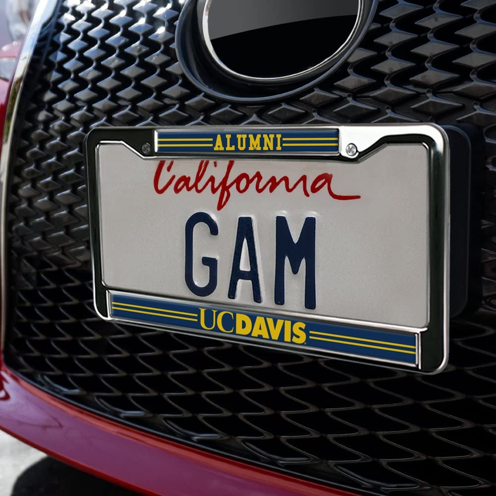 UC Davis Alumni Logo Full Size Standard License Plate Metal Frame